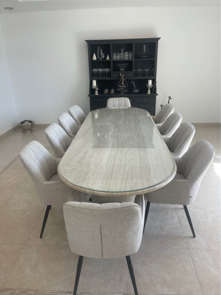 Loom Collection Travertine Dining Table with 10 Chairs thumbnail 3