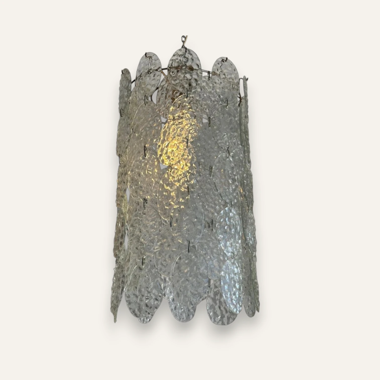 Vintage Murano Glass Disc Chandelier, Torcello Model by Gino Vistosi, Italy, 1960s