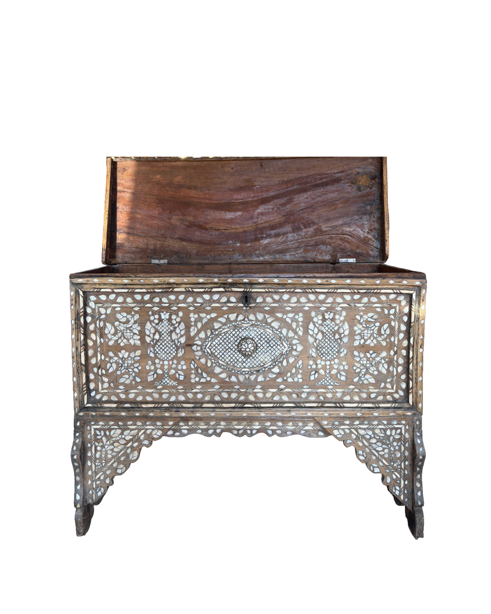 Antique Syrian Mother-of-Pearl Inlaid Chest (Dowry Trunk) thumbnail 2