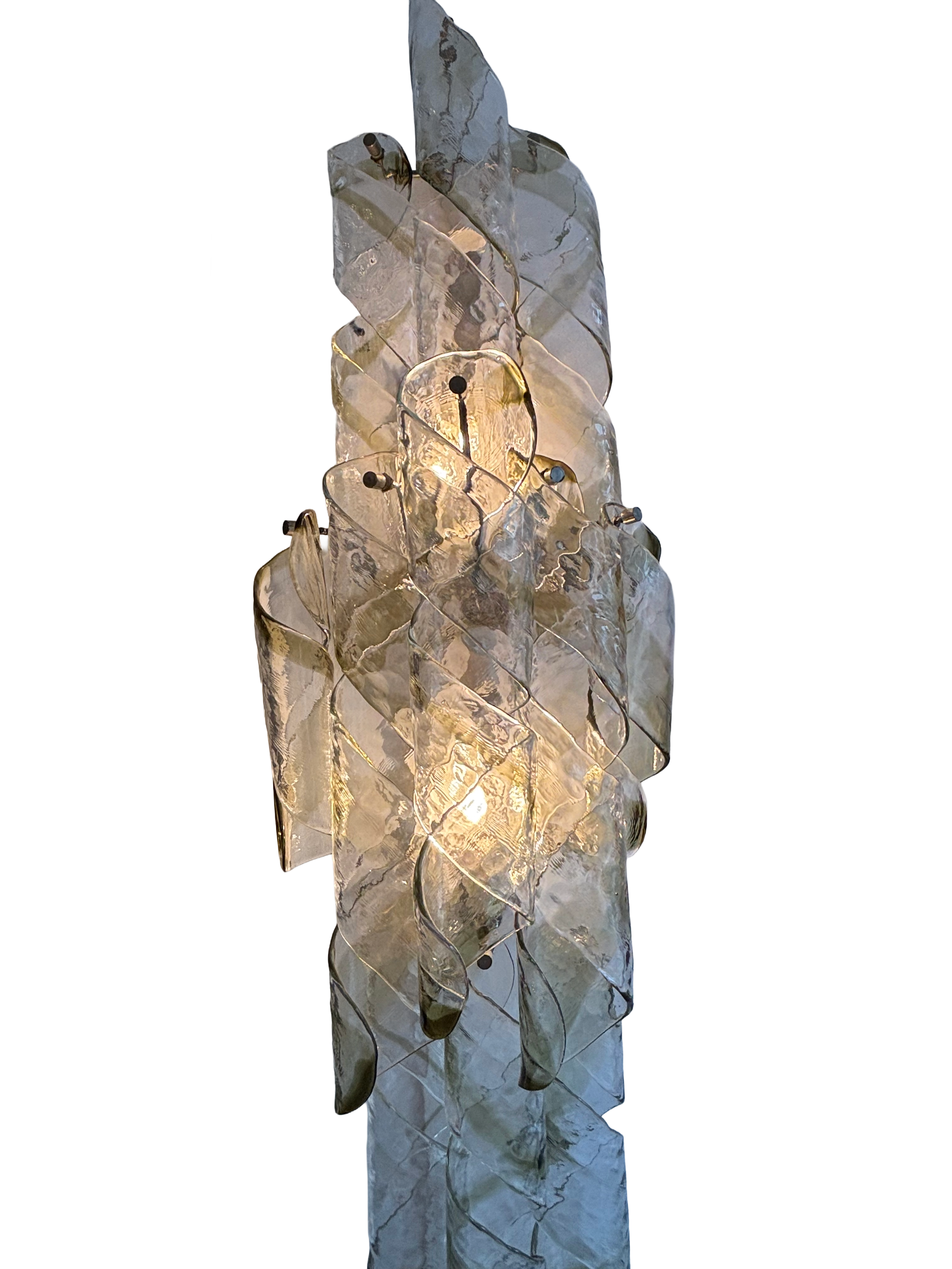 Vintage Murano Curved Glass Sculptural Wall Light