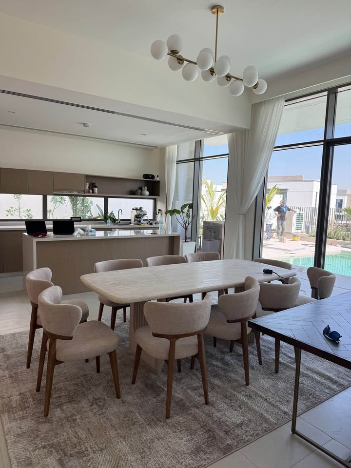 Natural Travertine Sculptural Dining Table thumbnail 5