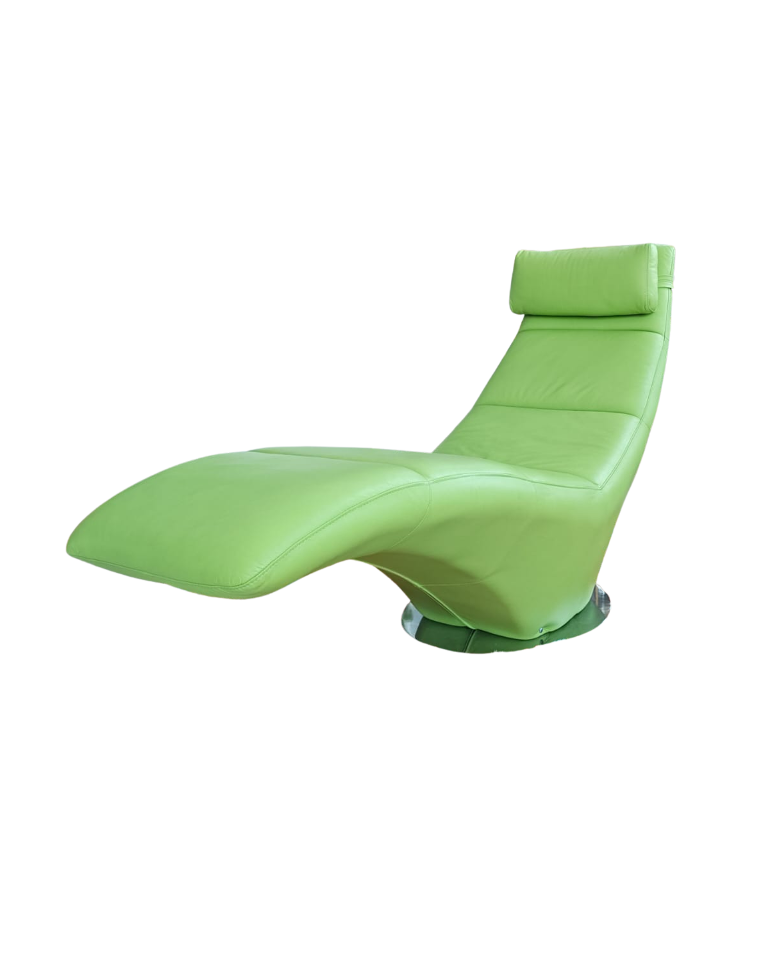 Lorenzo Green Leather Chaise Longue Lounge Chair thumbnail 2