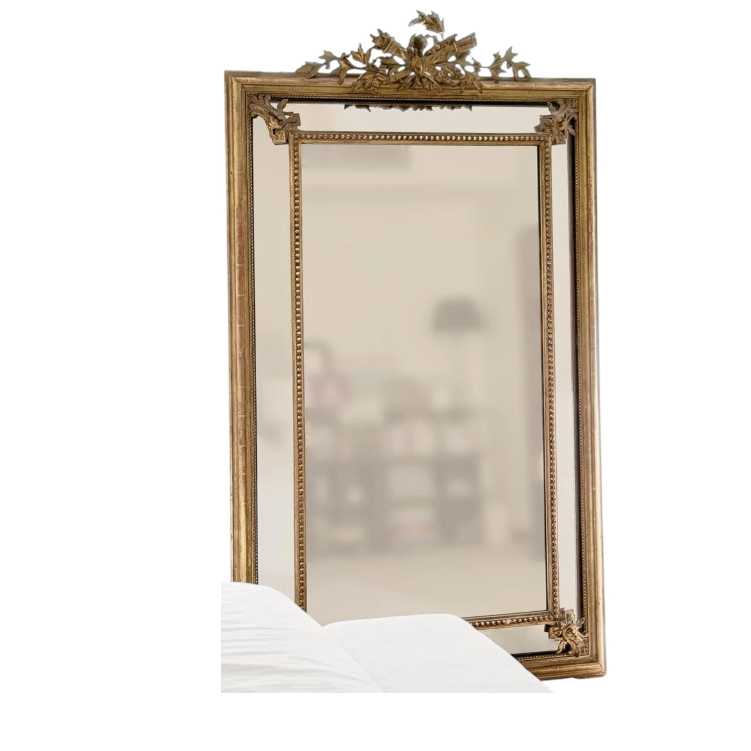 Antique Oversized Giltwood Louis XVI Mirror thumbnail 5