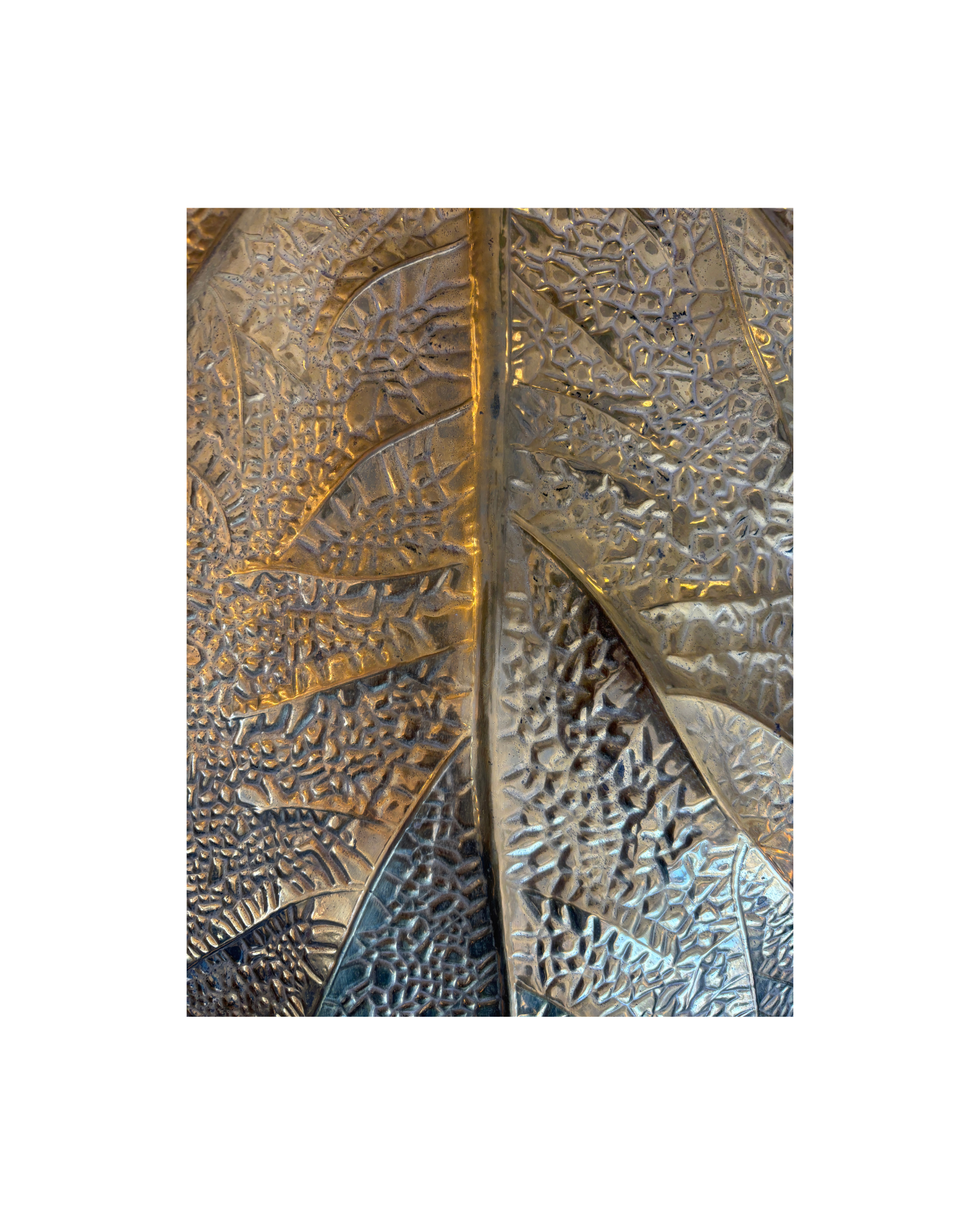 Vintage Italian Brass Leaf Table Lamp by Tommaso Barbi for Bottega Gadda, 1970s thumbnail 5
