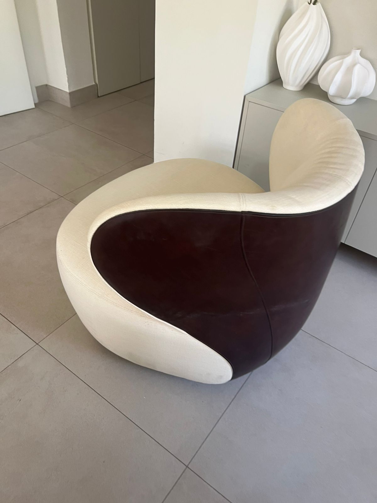 Pair of Walter Knoll Bao Armchairs by EOOS – Leather & Fabric thumbnail 7