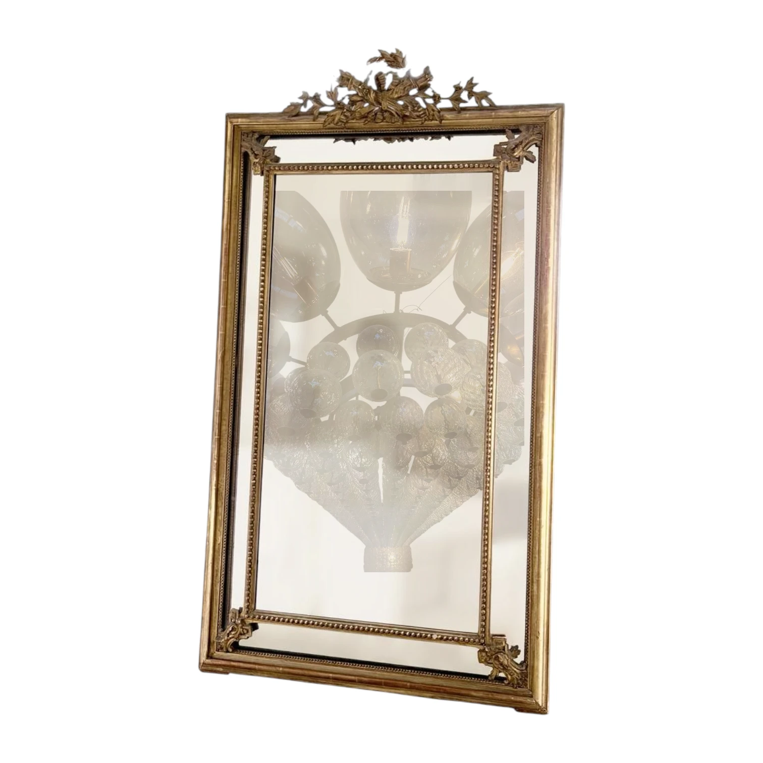 Antique Oversized Giltwood Louis XVI Mirror thumbnail 2