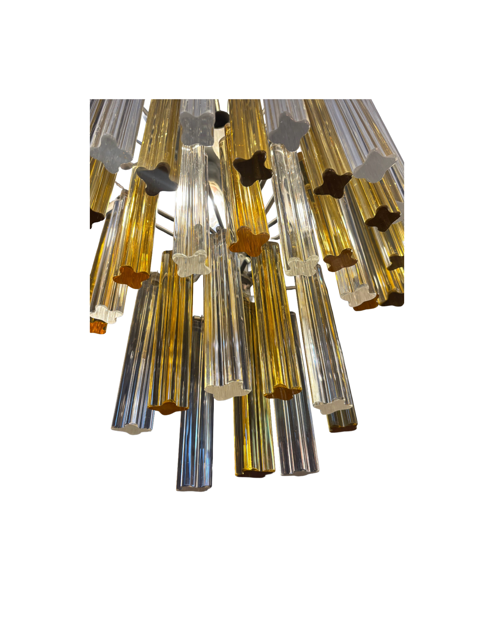 Murano-Style Amber & Clear Glass Tube Wall Light / Sconce thumbnail 5