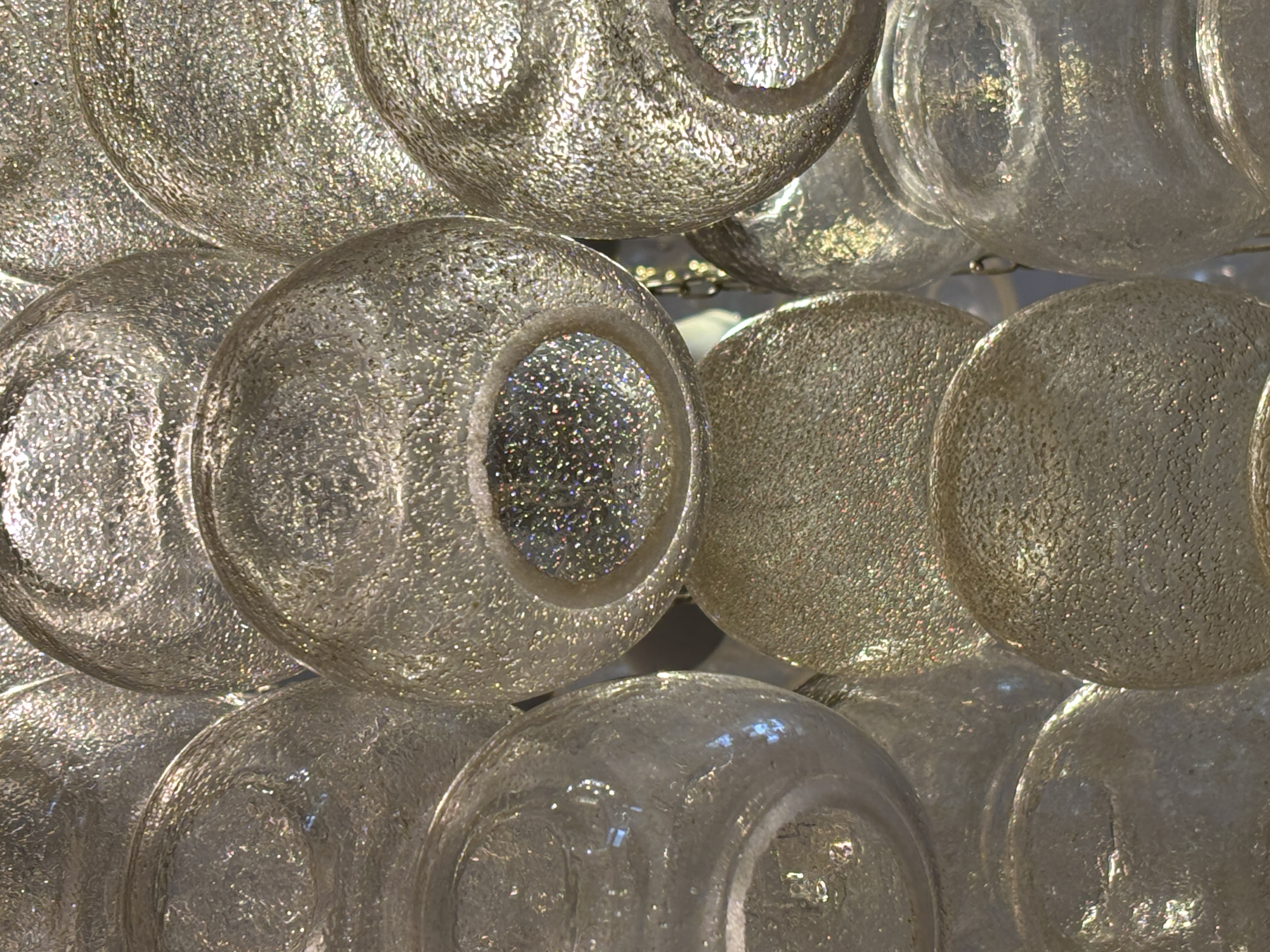 Vintage Murano Glass Cascade Chandelier with Textured Hand-Blown Globes thumbnail 5