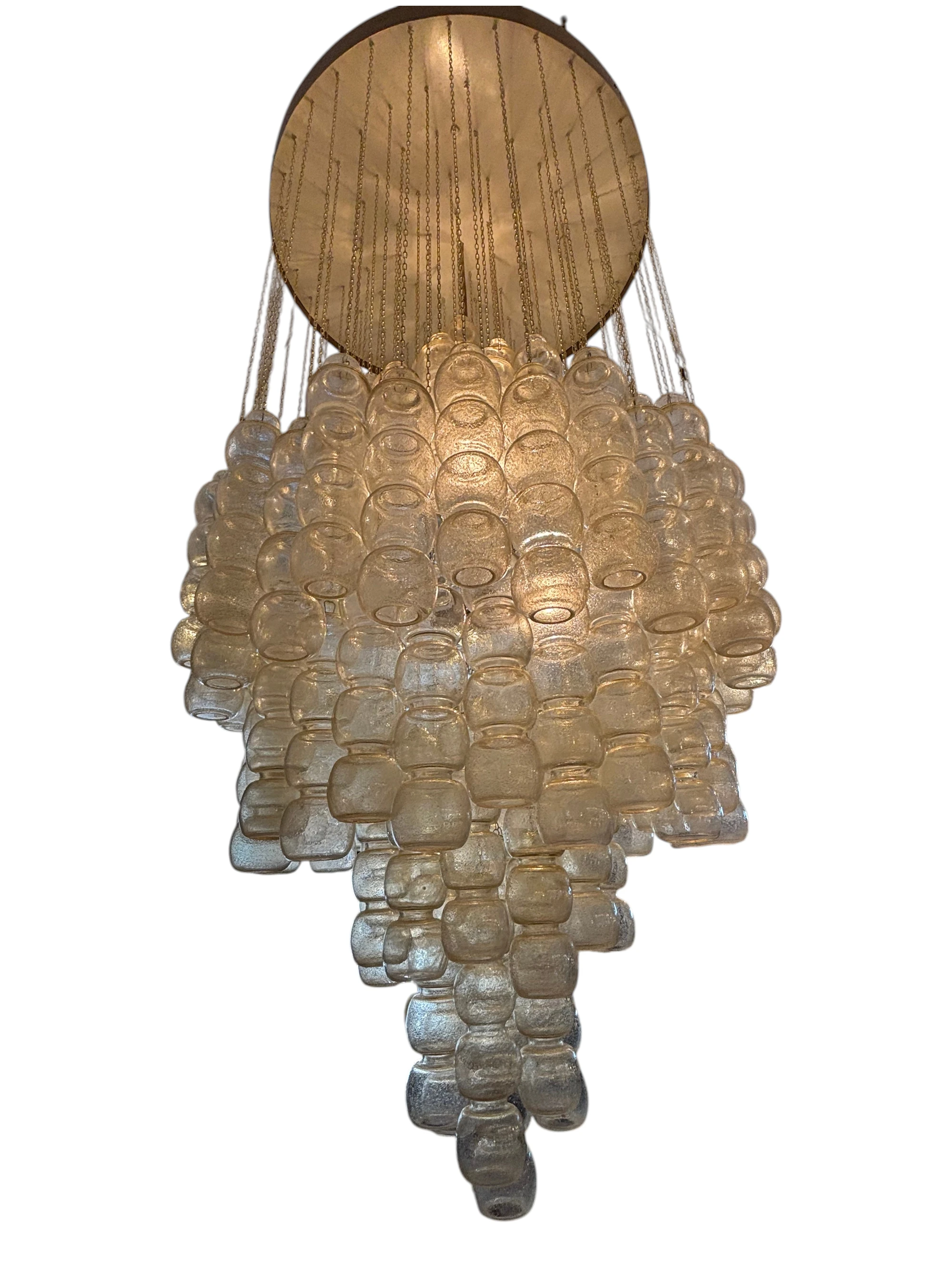 Vintage Murano Glass Cascade Chandelier with Textured Hand-Blown Globes thumbnail 3