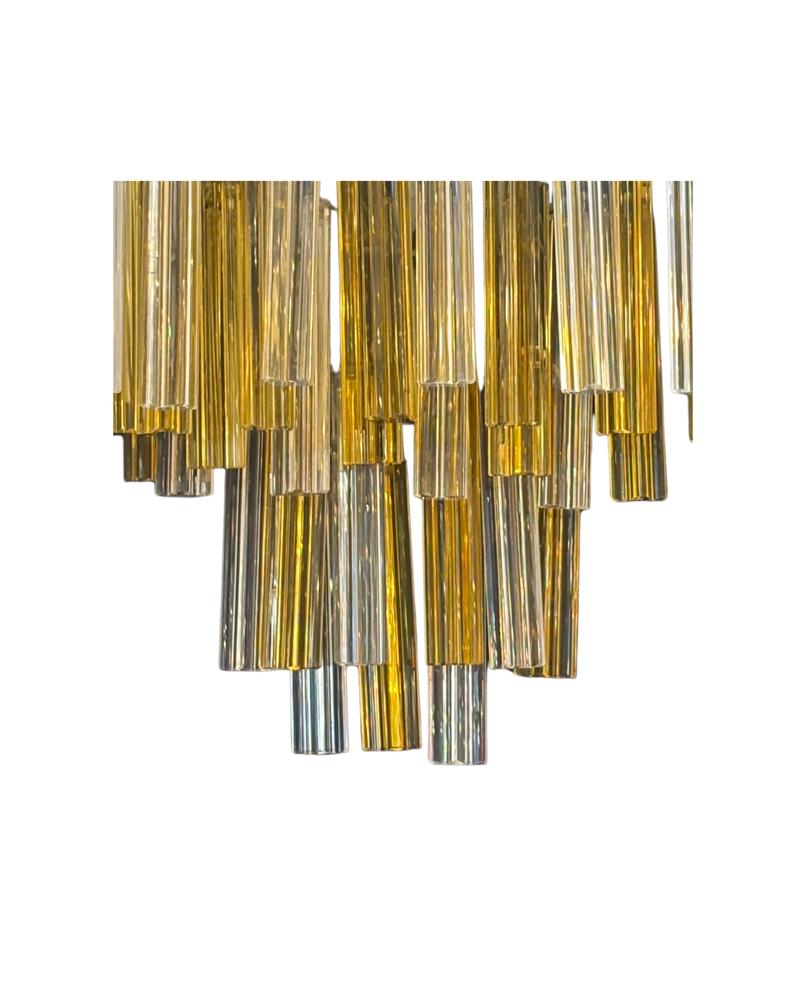 Murano-Style Amber & Clear Glass Tube Wall Light / Sconce thumbnail 3