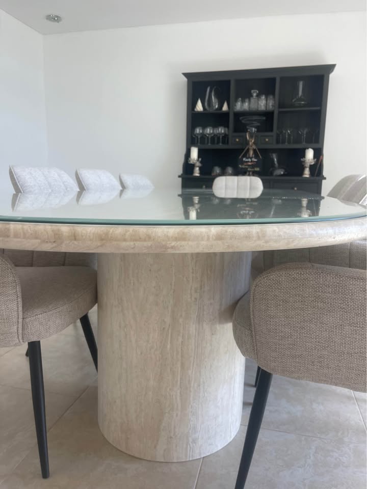 Loom Collection Travertine Dining Table with 10 Chairs thumbnail 4