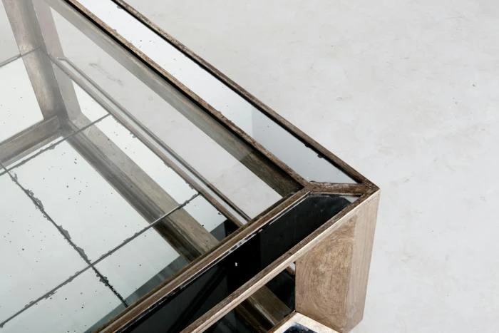 Flamant Antiqued Mirrored Glass Coffee Table thumbnail 4