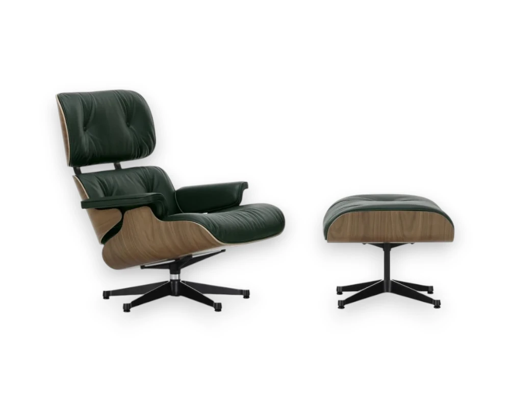 Eames Lounge Chair & Ottoman – Jade Leather | Vitra