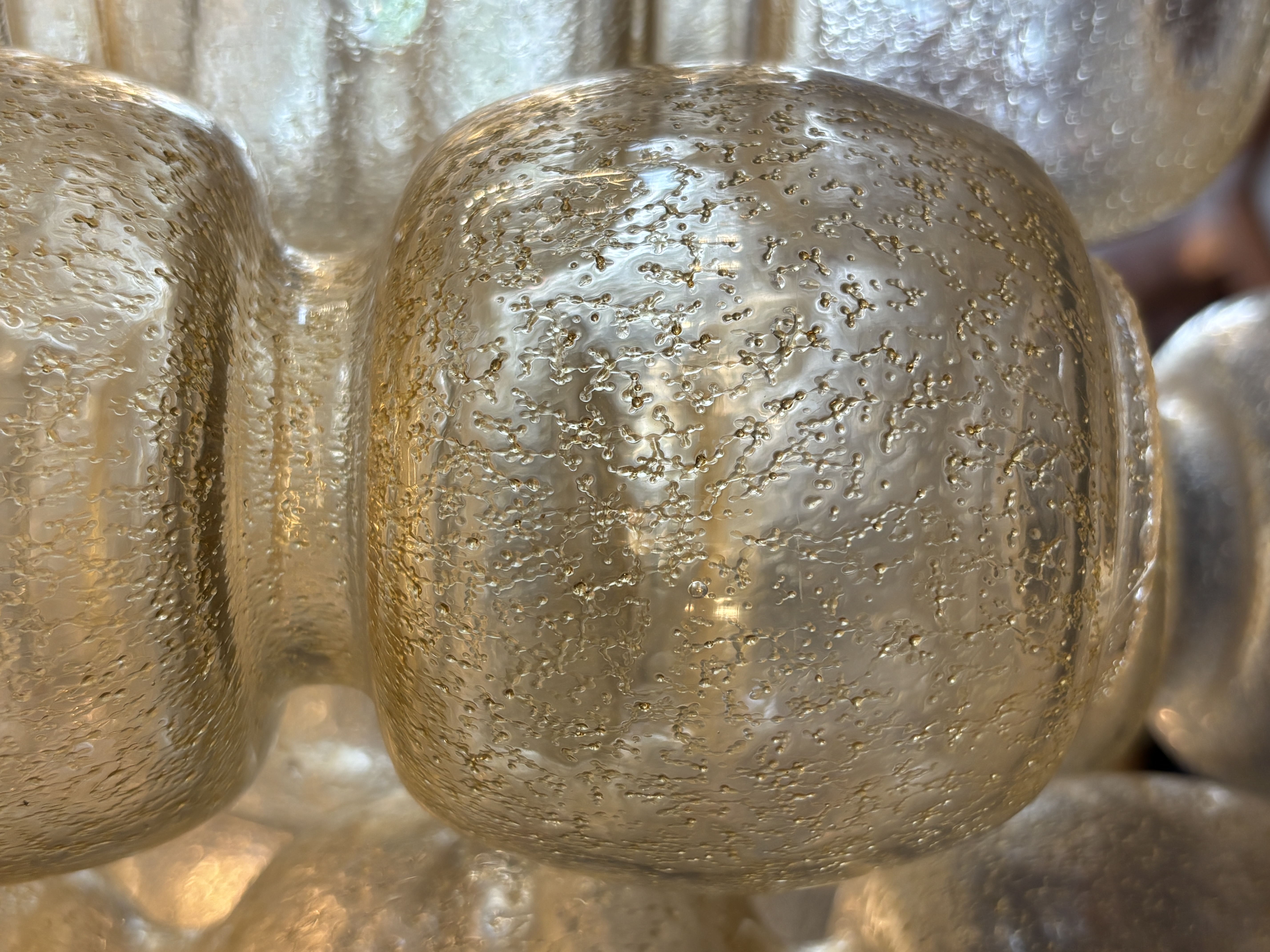 Vintage Murano Glass Cascade Chandelier with Textured Hand-Blown Globes thumbnail 7