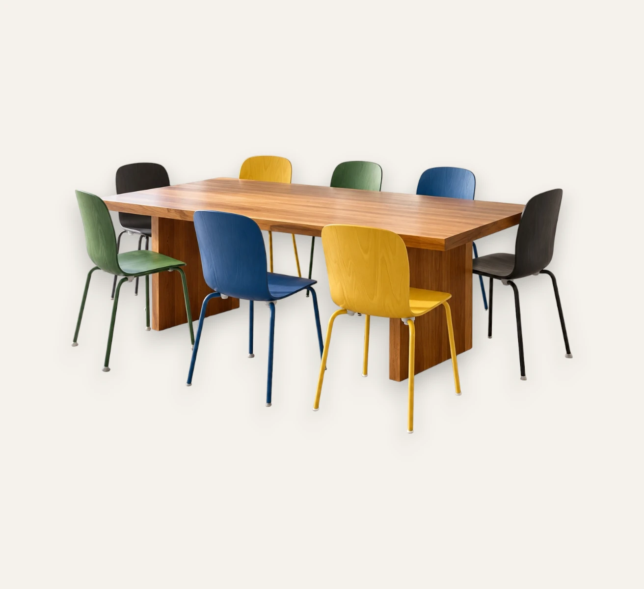 Set of 8 Cappellini Tate Color Chairs by Jasper Morrison
