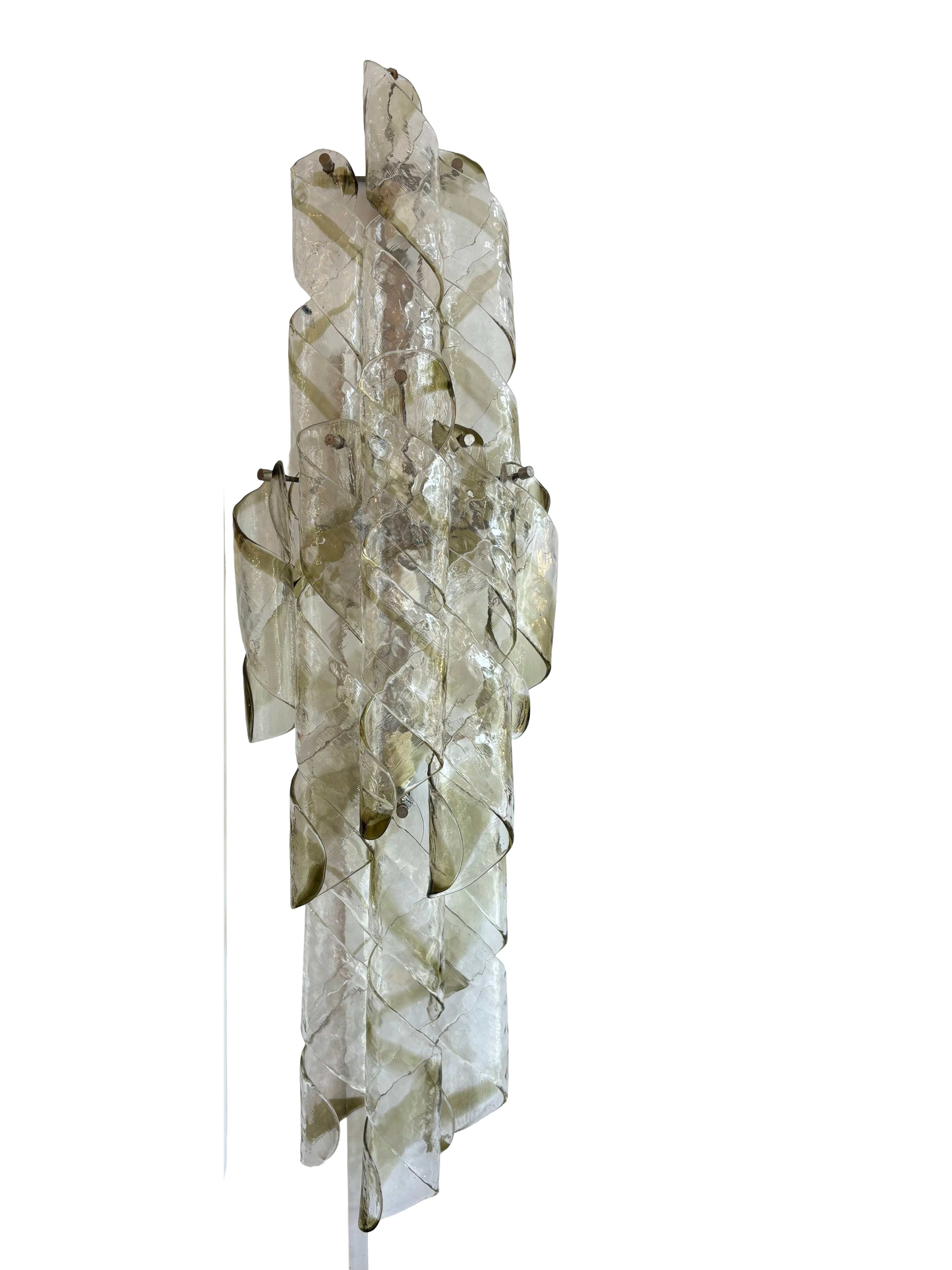 Vintage Murano Curved Glass Sculptural Wall Light thumbnail 5