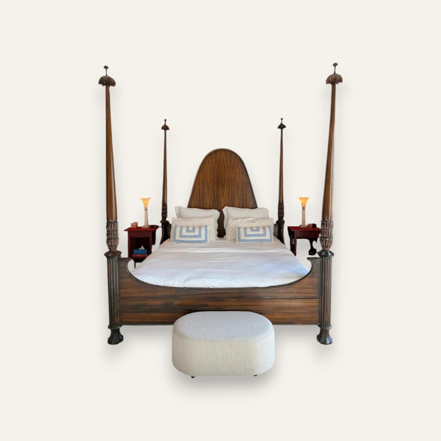 Vintage Gothic-Style Four-Poster King Bed