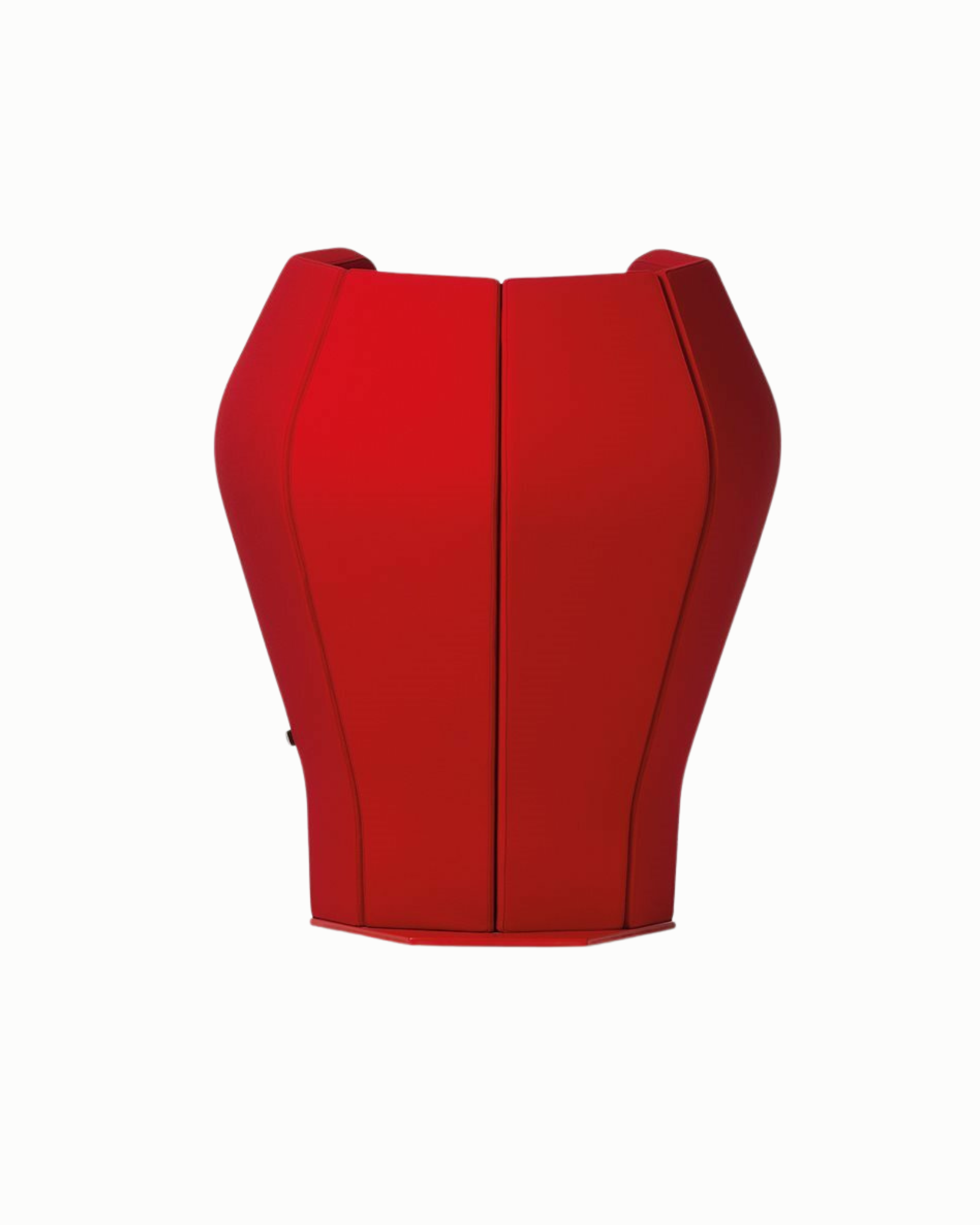 High-Back Sculptural Lounge Chair in Red Fabric (Beatnik) thumbnail 2