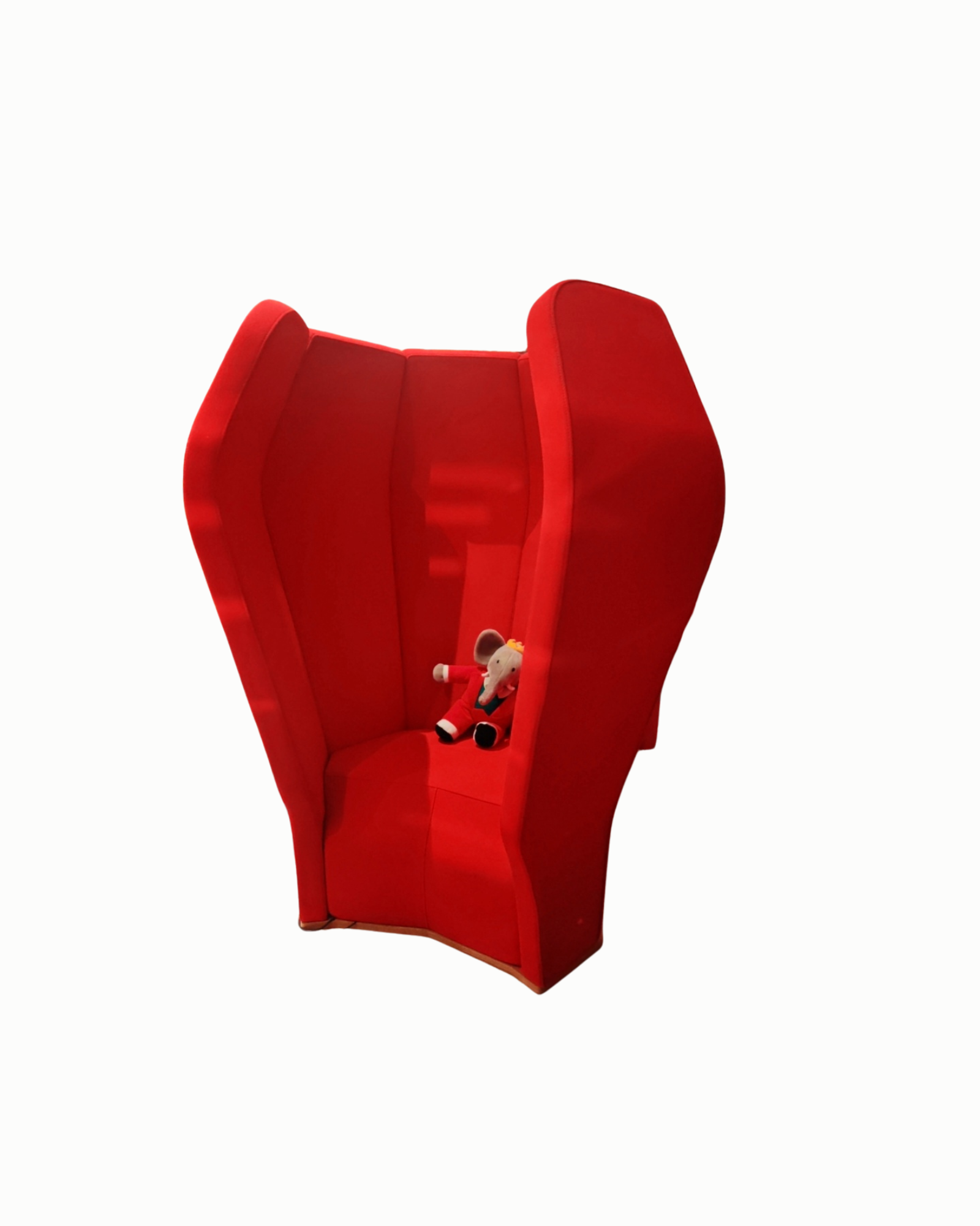High-Back Sculptural Lounge Chair in Red Fabric (Beatnik) thumbnail 4