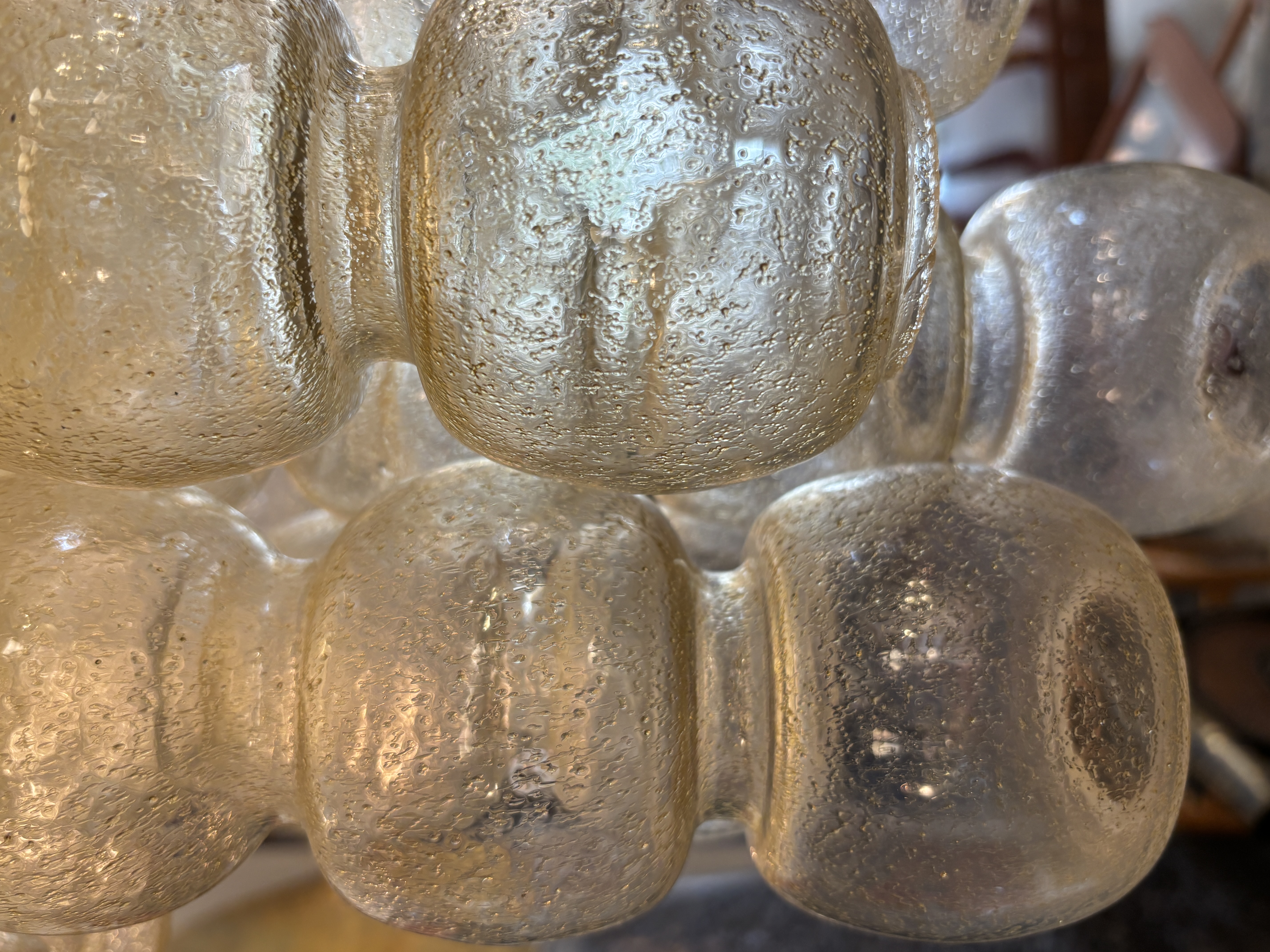 Vintage Murano Glass Cascade Chandelier with Textured Hand-Blown Globes thumbnail 8