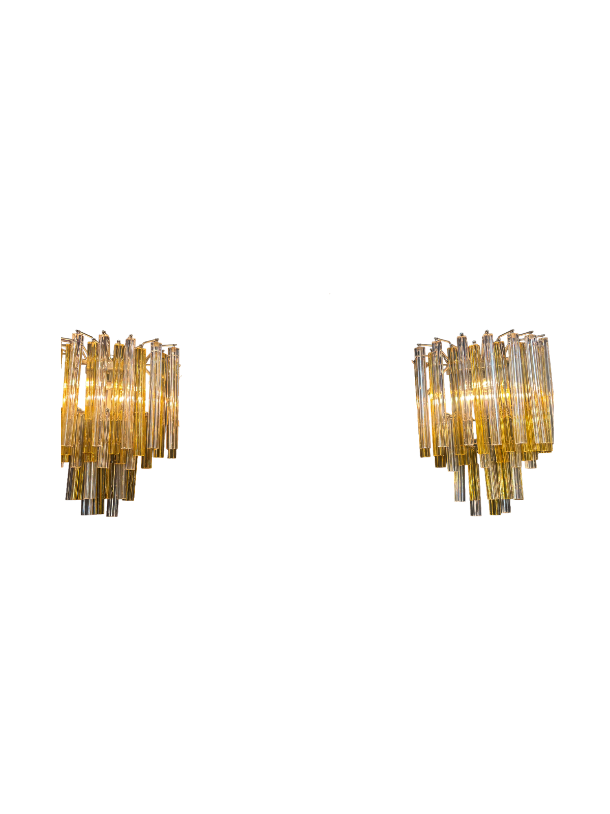 Murano-Style Amber & Clear Glass Tube Wall Light / Sconce thumbnail 7