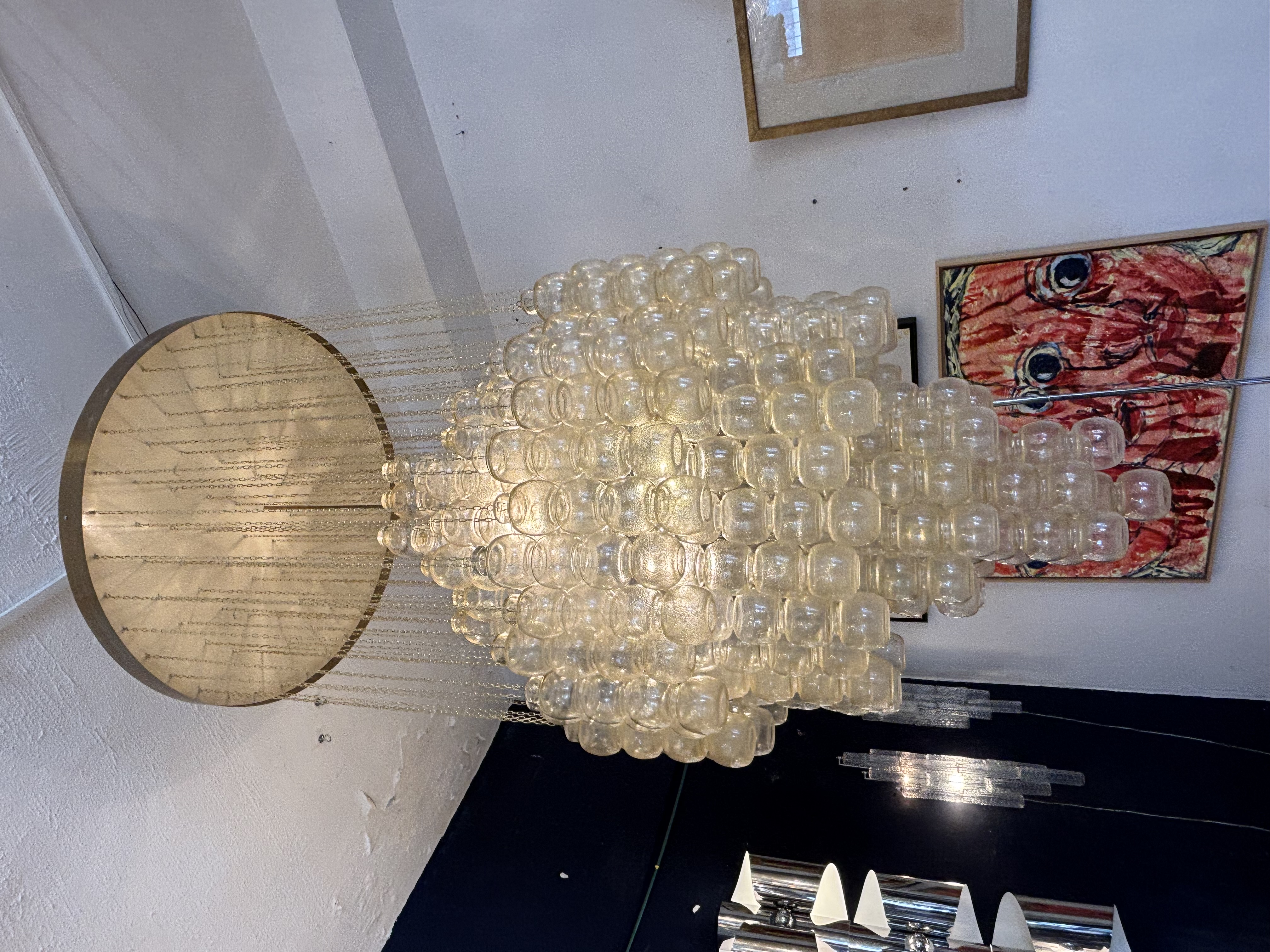 Vintage Murano Glass Cascade Chandelier with Textured Hand-Blown Globes thumbnail 14
