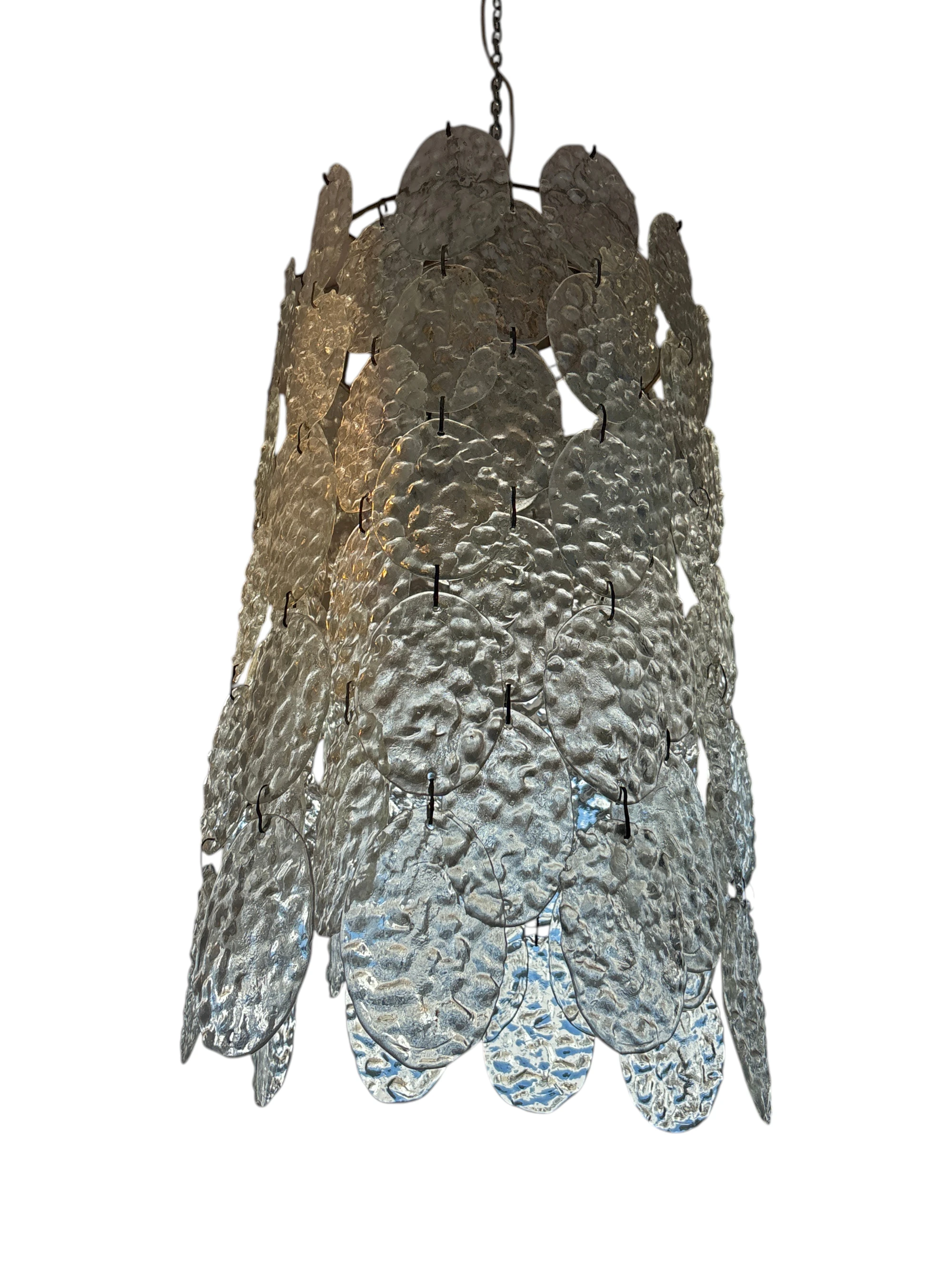 Vintage Murano Glass Disc Chandelier, Torcello Model by Gino Vistosi, Italy, 1960s thumbnail 2