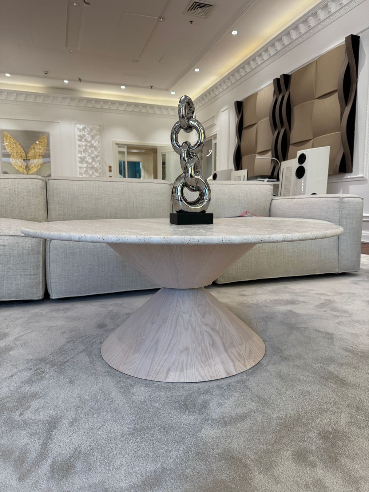 Natuzzi Italia Feudo T876 Travertine Coffee Table thumbnail 7