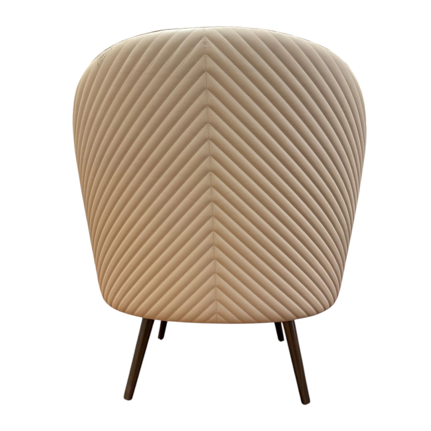 A Pair of Rugiano “Perla” Designer Armchair in Bouclé & Quilted Leather thumbnail 3