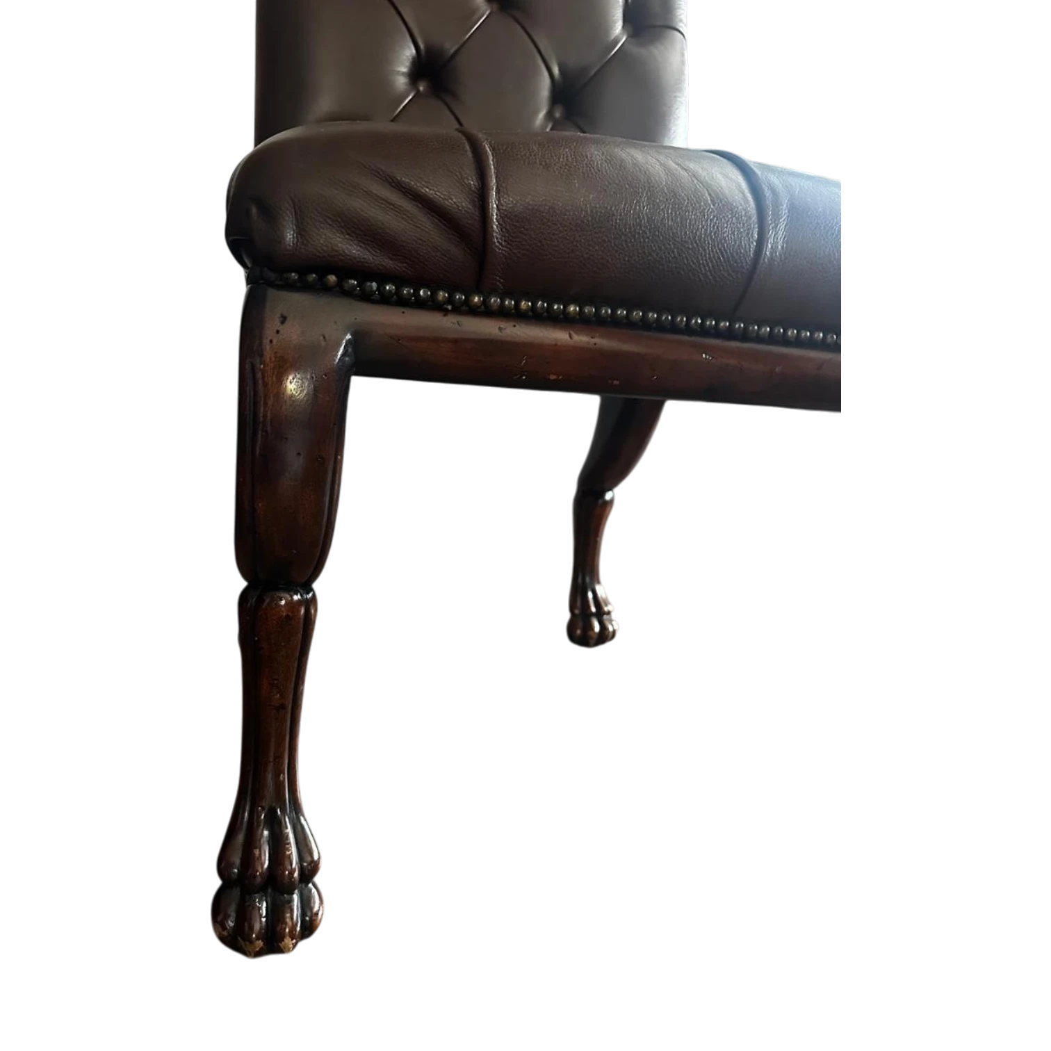 Set of 6 Theodore Alexander Tufted Leather Dining Chairs thumbnail 3
