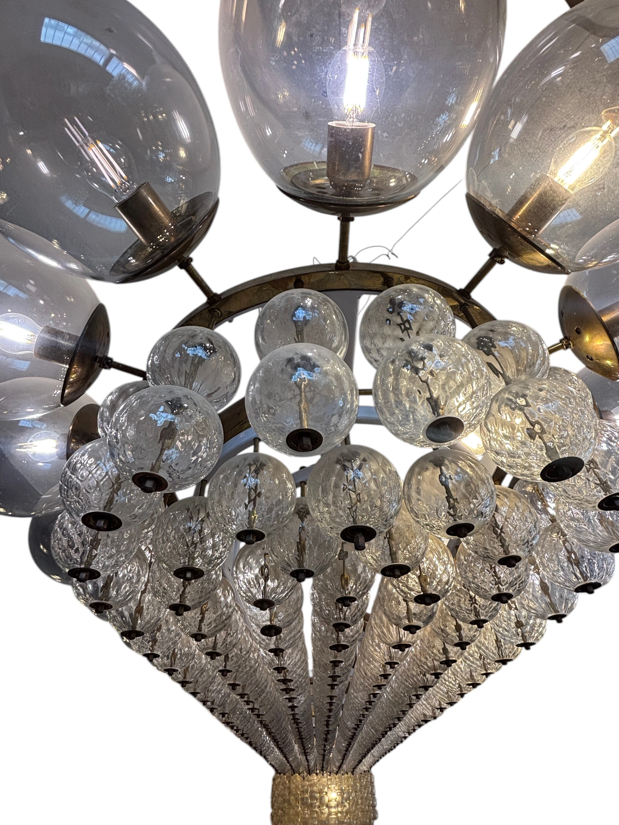 Vintage Italian Murano-Style Glass & Crystal Cascade Chandelier thumbnail 6