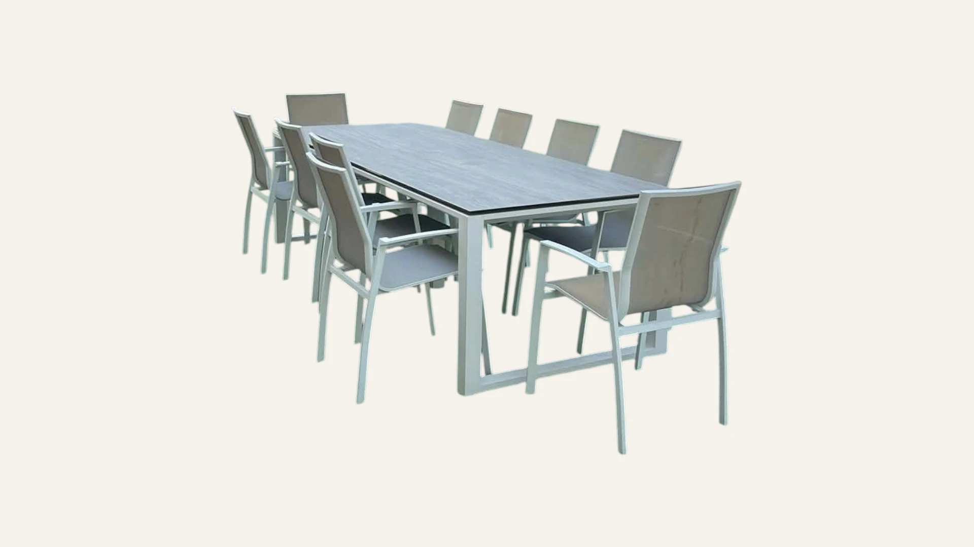 10-Seater Outdoor Dining Table & Chairs