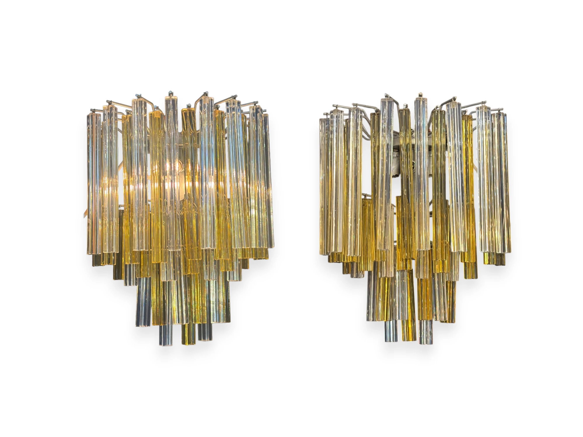 Pair of Vintage Murano Glass Tronchi Wall Sconces thumbnail 2