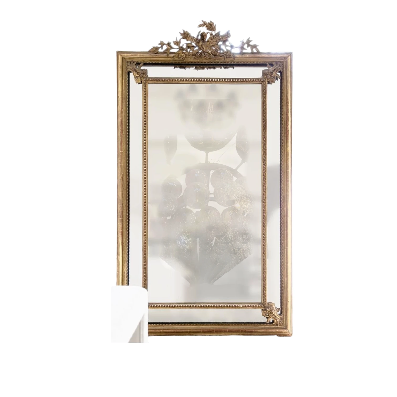 Antique Oversized Giltwood Louis XVI Mirror thumbnail 3