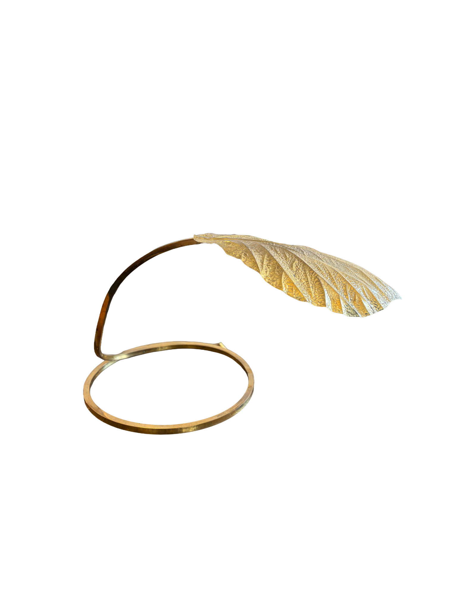 Vintage Italian Brass Leaf Table Lamp by Tommaso Barbi for Bottega Gadda, 1970s thumbnail 4