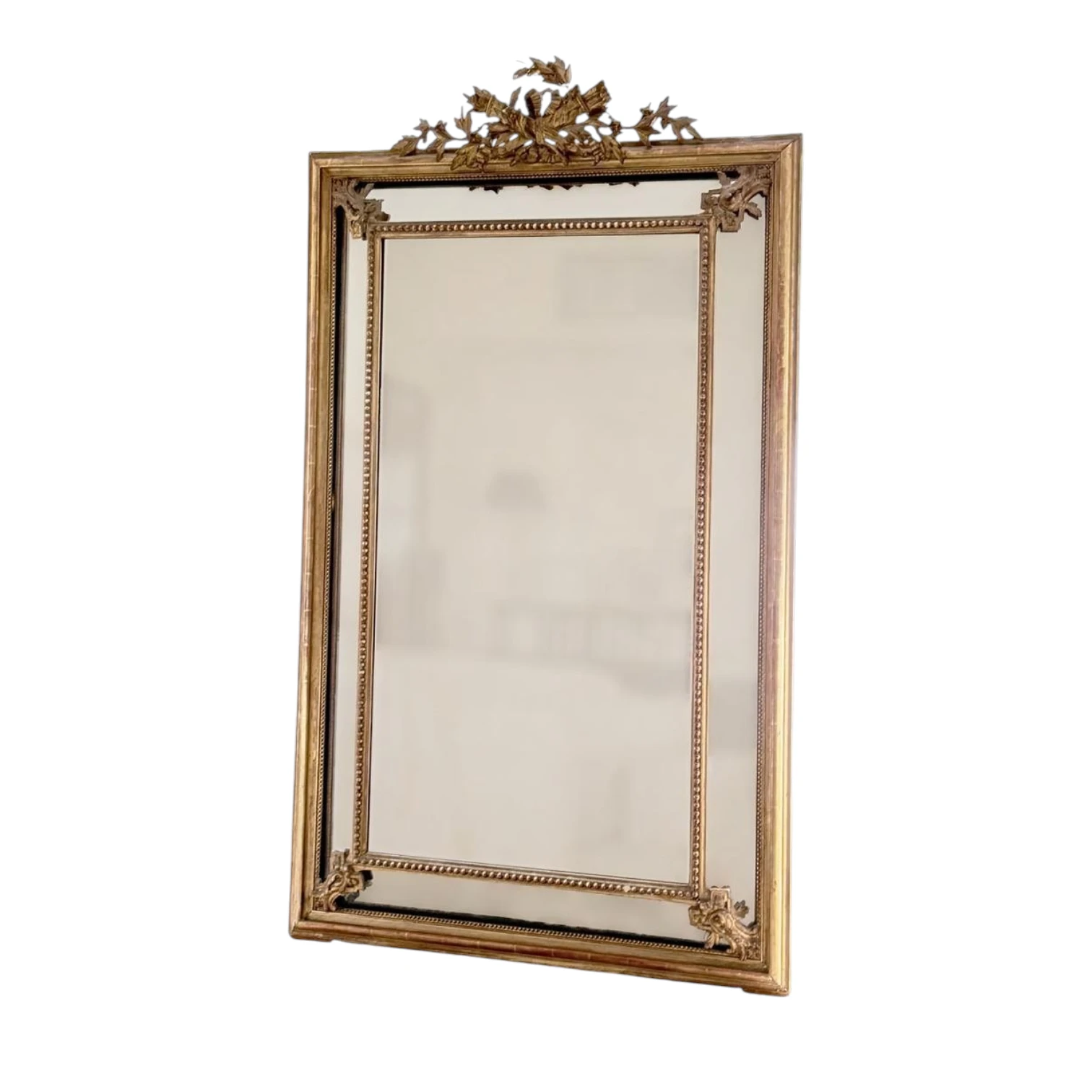 Antique Oversized Giltwood Louis XVI Mirror
