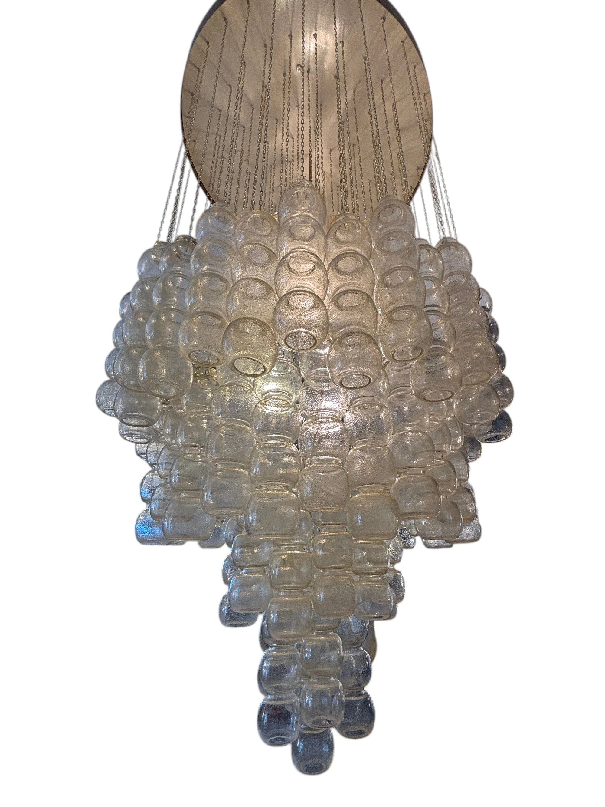 Vintage Murano Glass Cascade Chandelier with Textured Hand-Blown Globes thumbnail 2