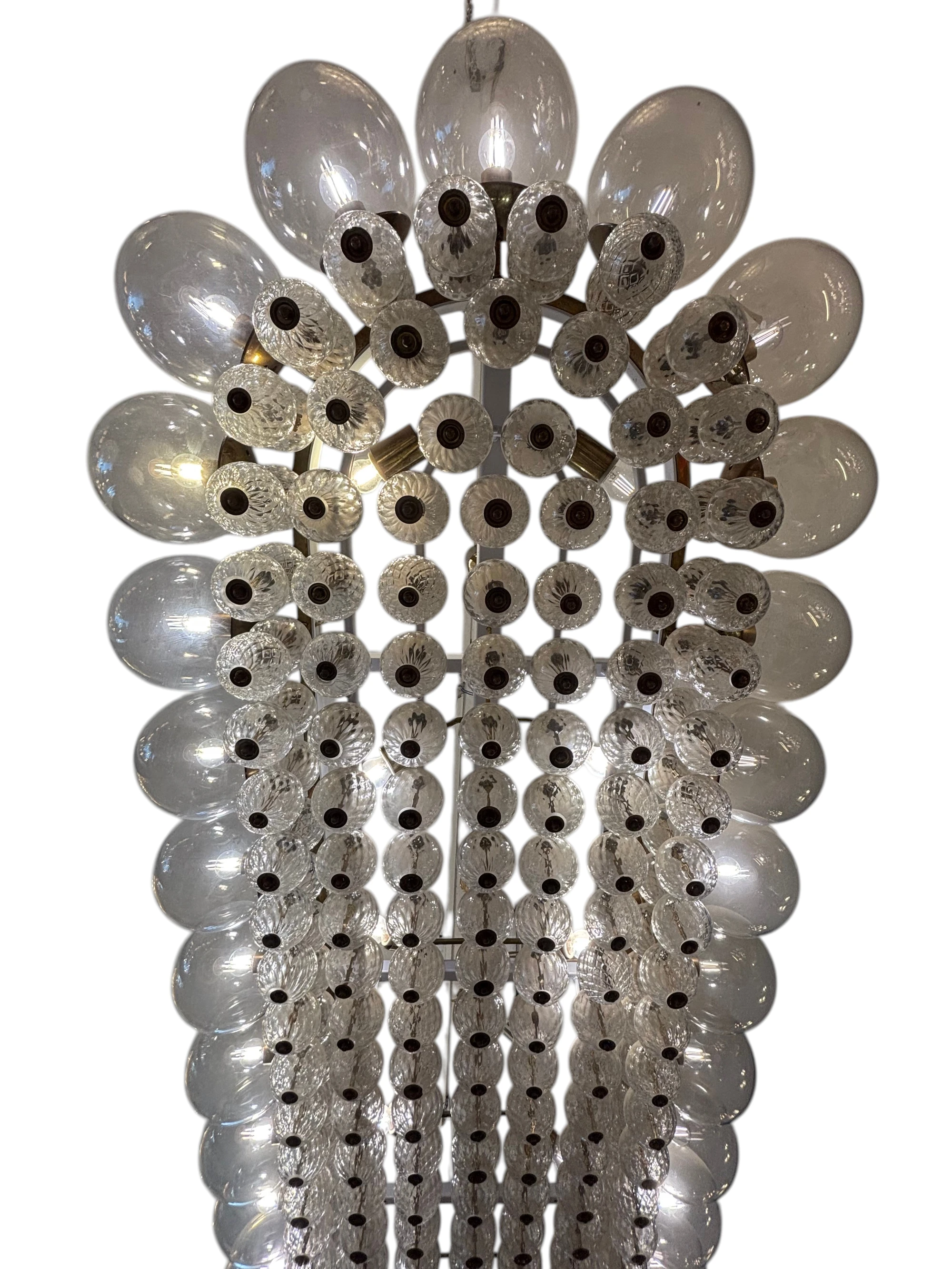 Vintage Italian Murano-Style Glass & Crystal Cascade Chandelier thumbnail 5