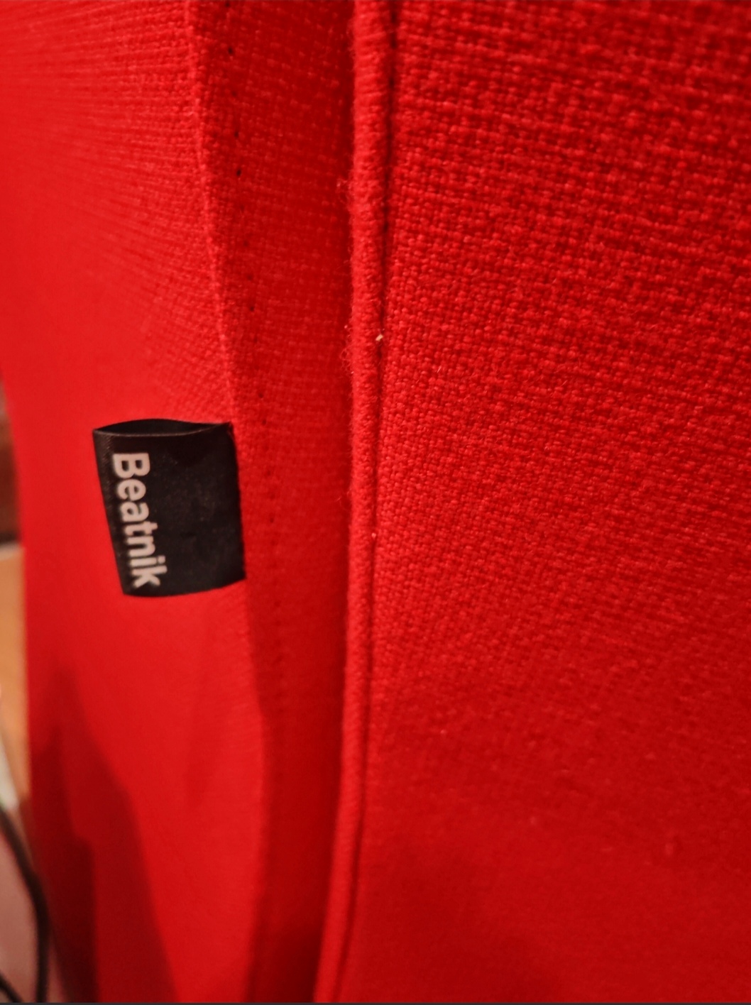 High-Back Sculptural Lounge Chair in Red Fabric (Beatnik) thumbnail 5