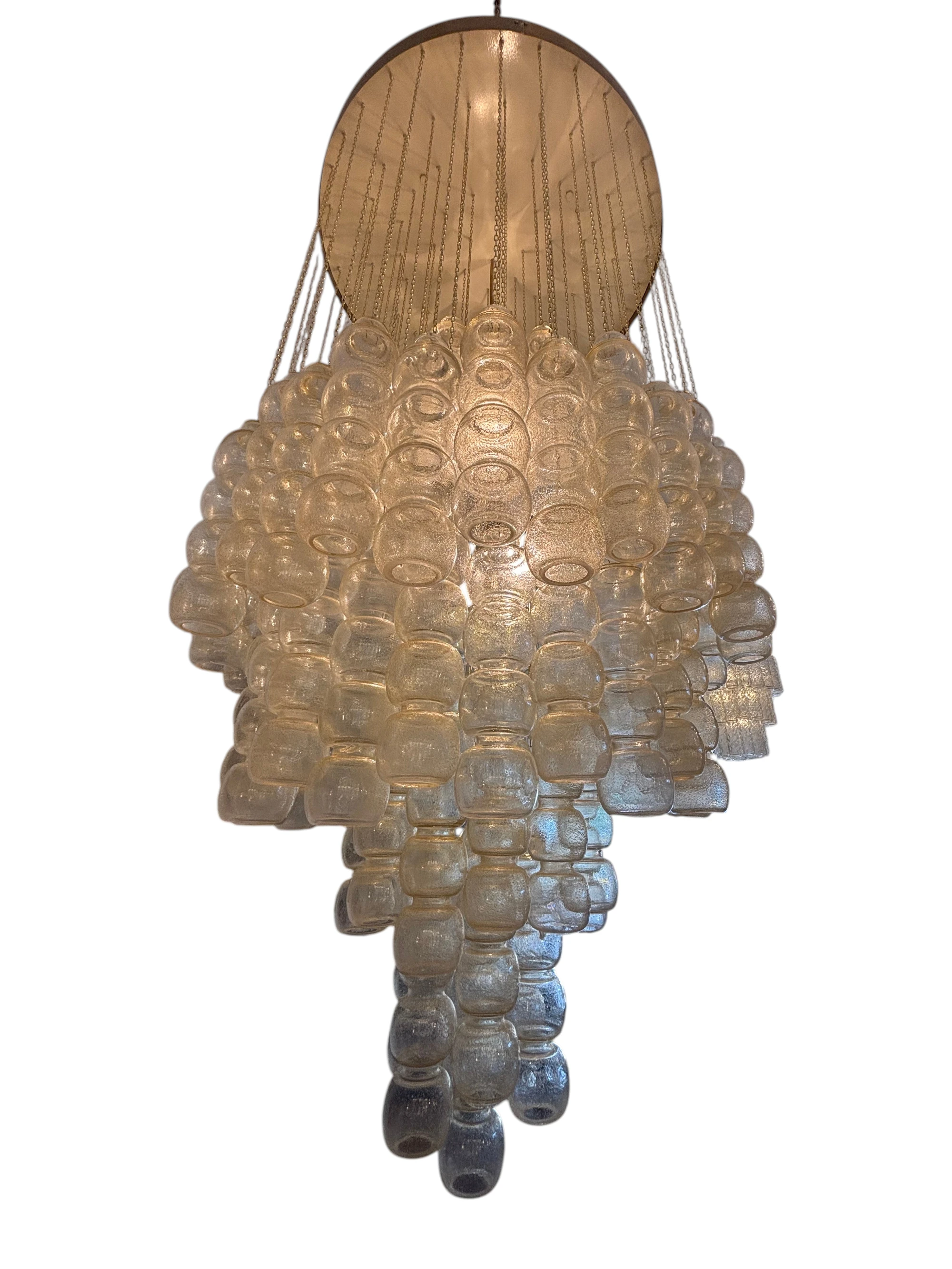 Vintage Murano Glass Cascade Chandelier with Textured Hand-Blown Globes thumbnail 4