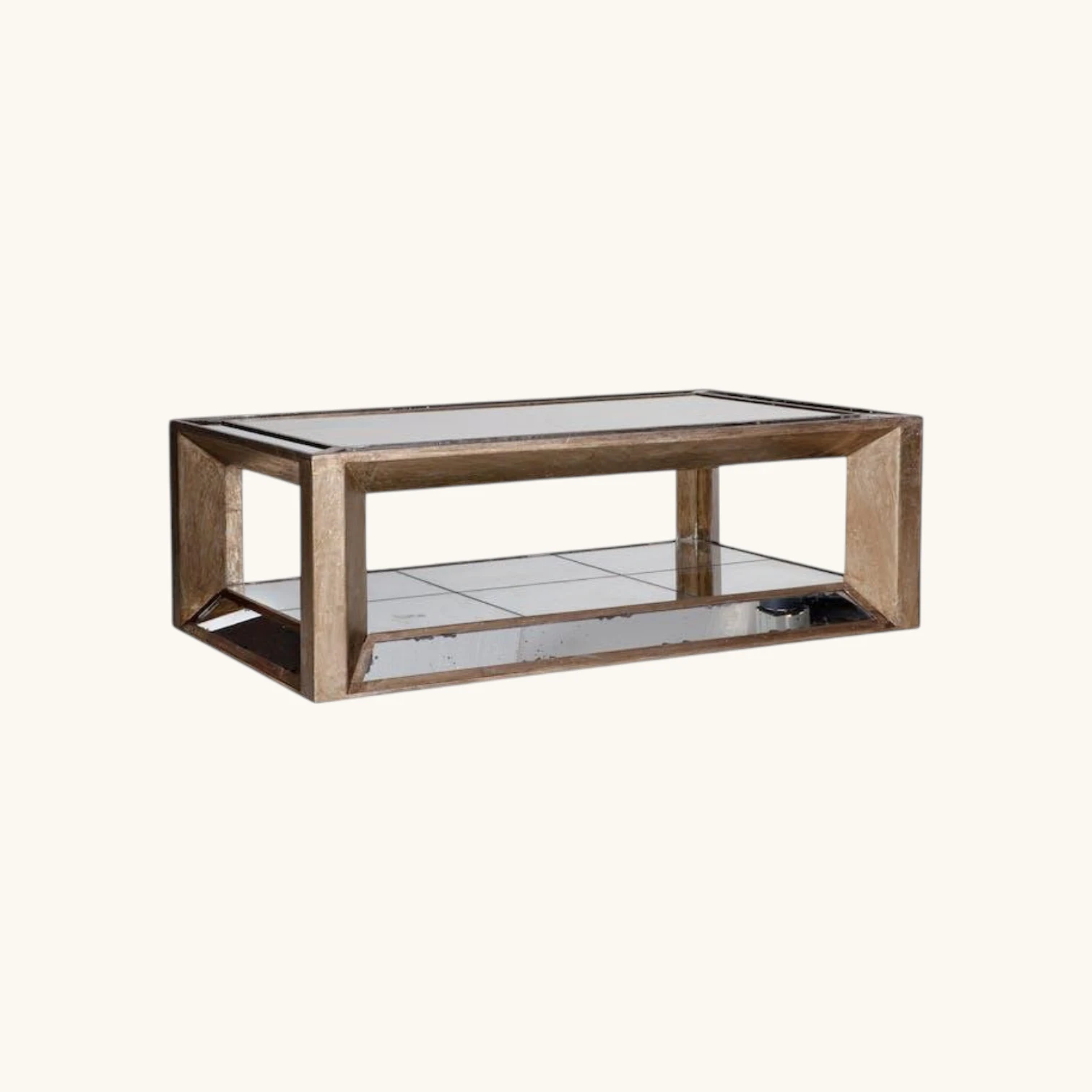 Flamant Antiqued Mirrored Glass Coffee Table