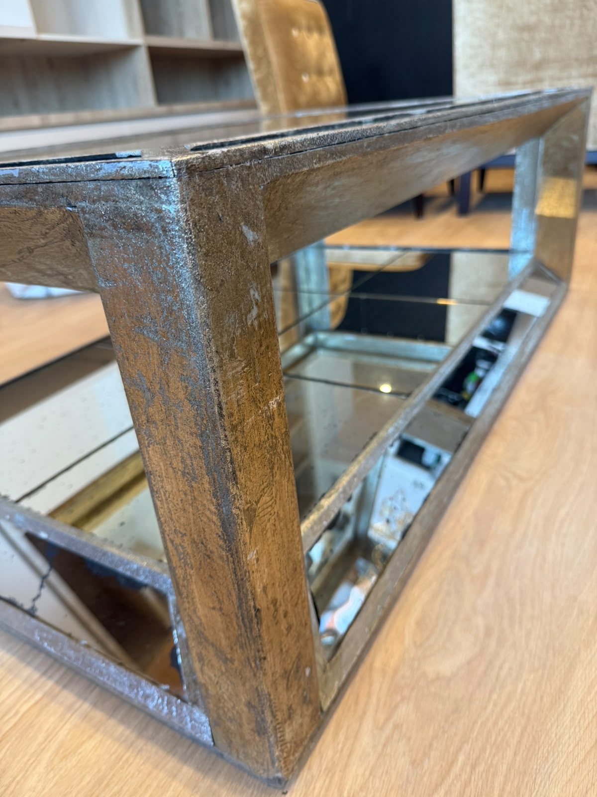 Flamant Antiqued Mirrored Glass Coffee Table thumbnail 6