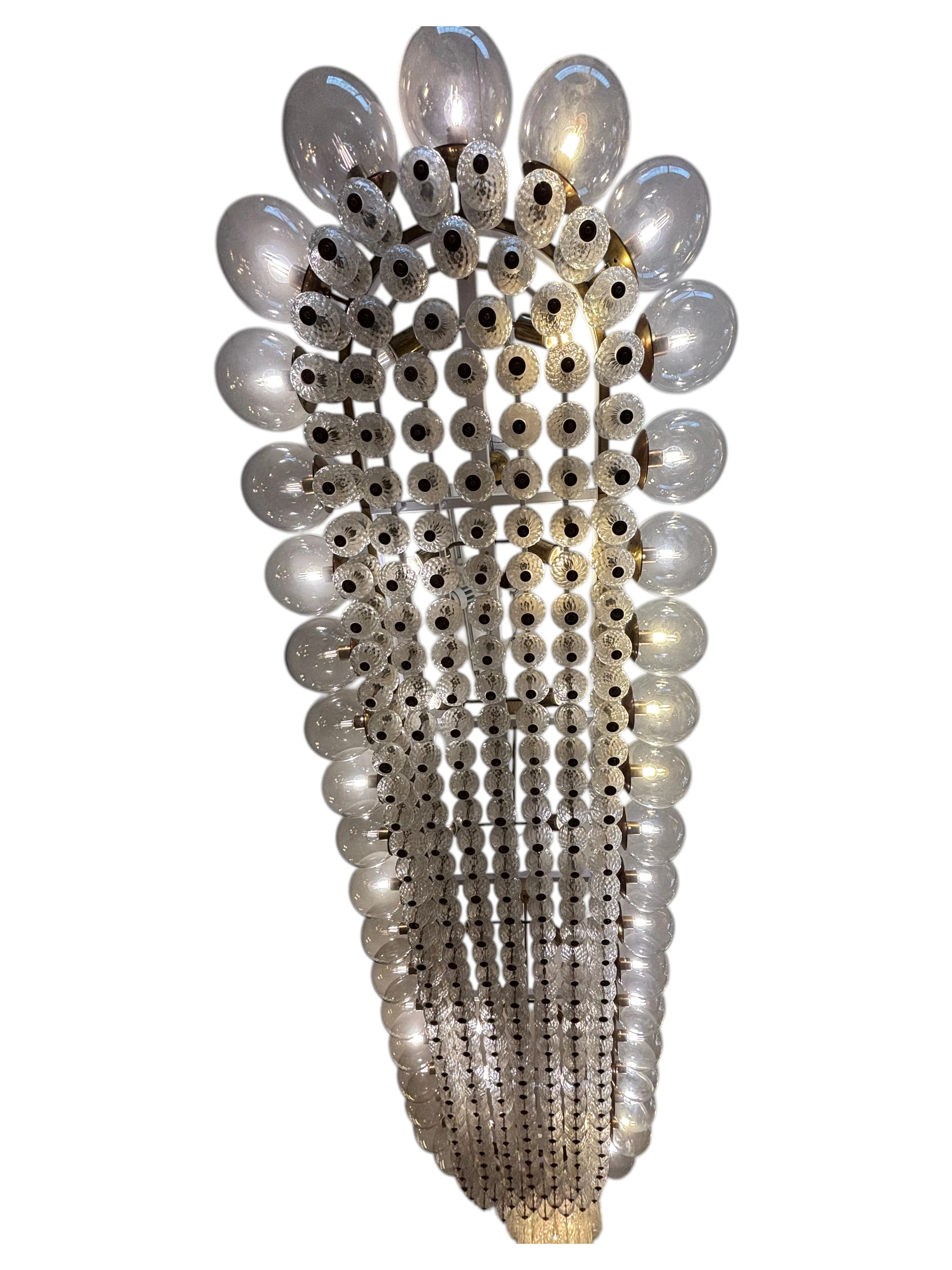 Vintage Italian Murano-Style Glass & Crystal Cascade Chandelier thumbnail 3
