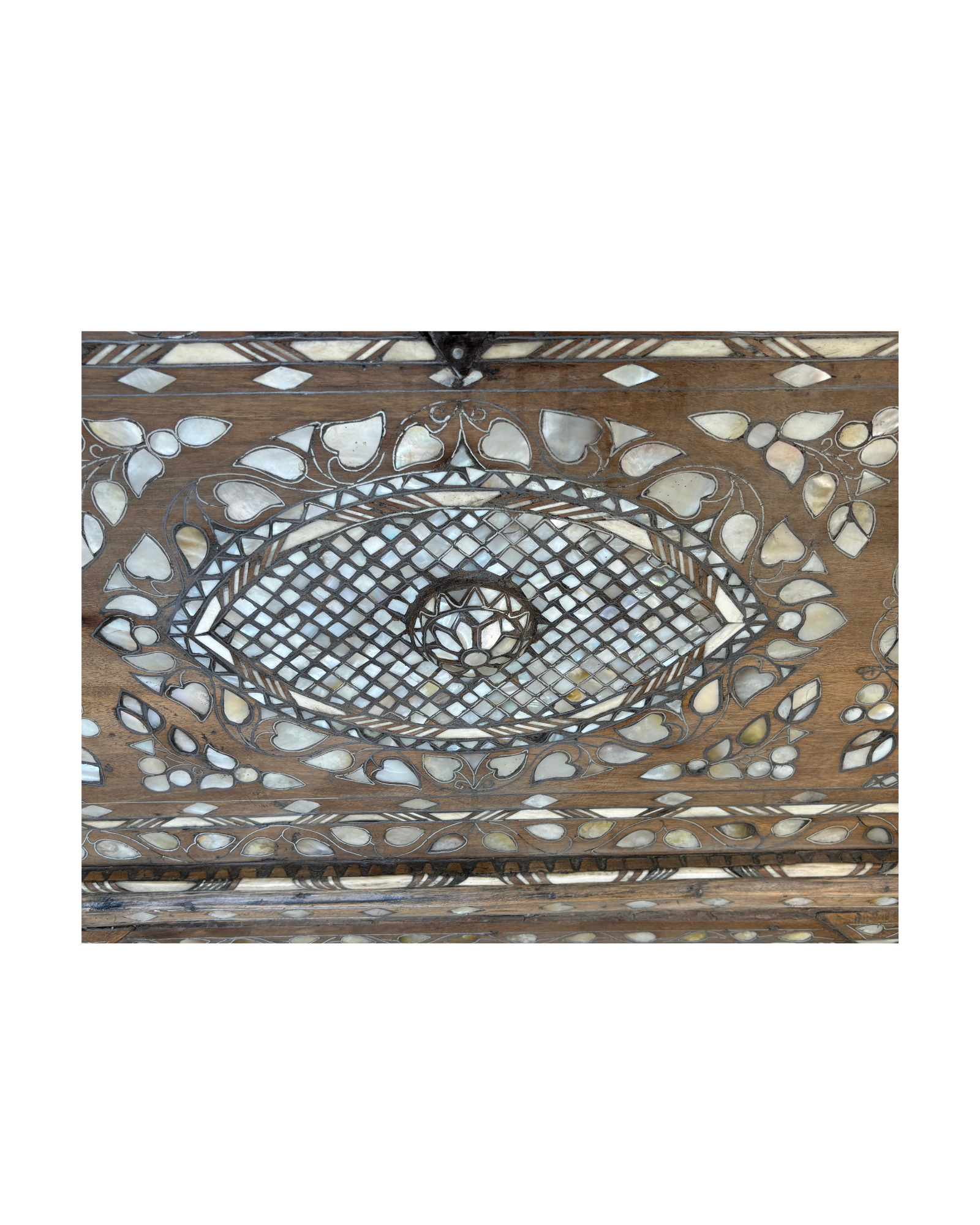 Antique Syrian Mother-of-Pearl Inlaid Chest (Dowry Trunk) thumbnail 5
