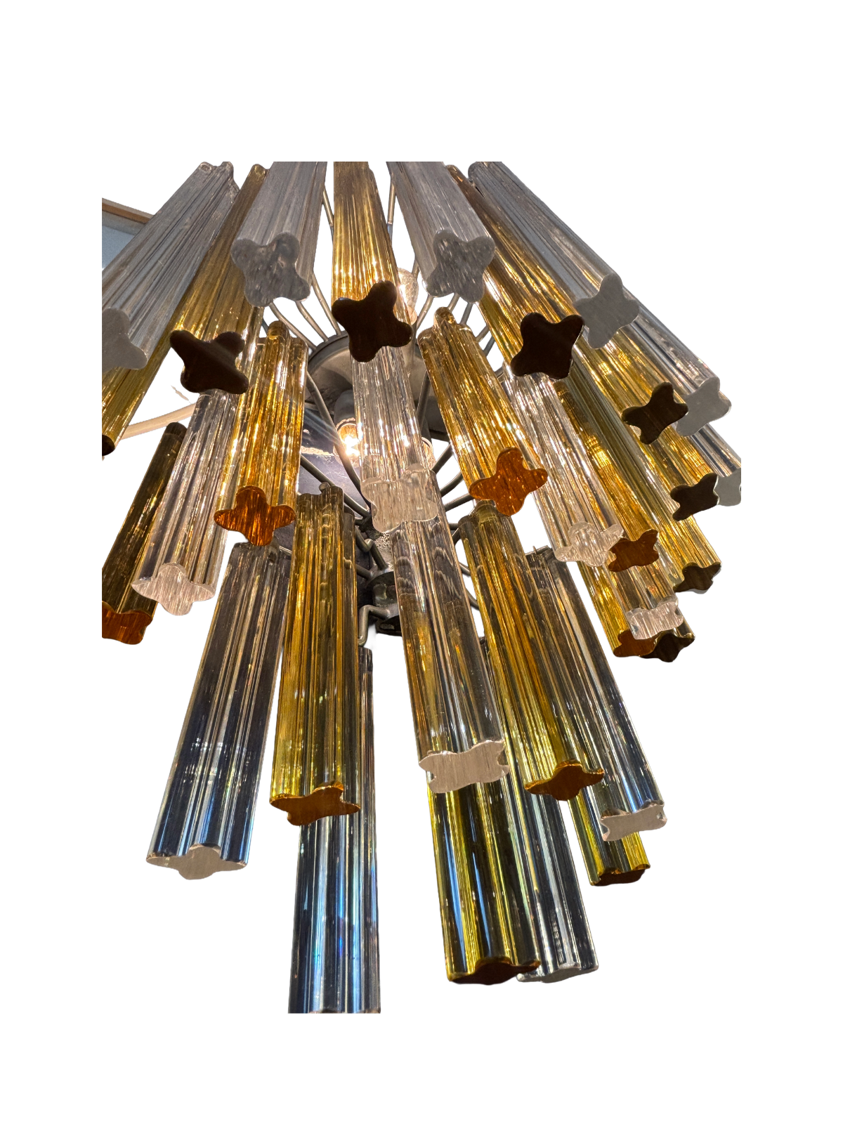 Murano-Style Amber & Clear Glass Tube Wall Light / Sconce thumbnail 6