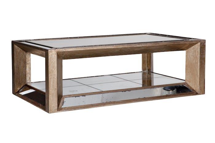 Flamant Antiqued Mirrored Glass Coffee Table thumbnail 2