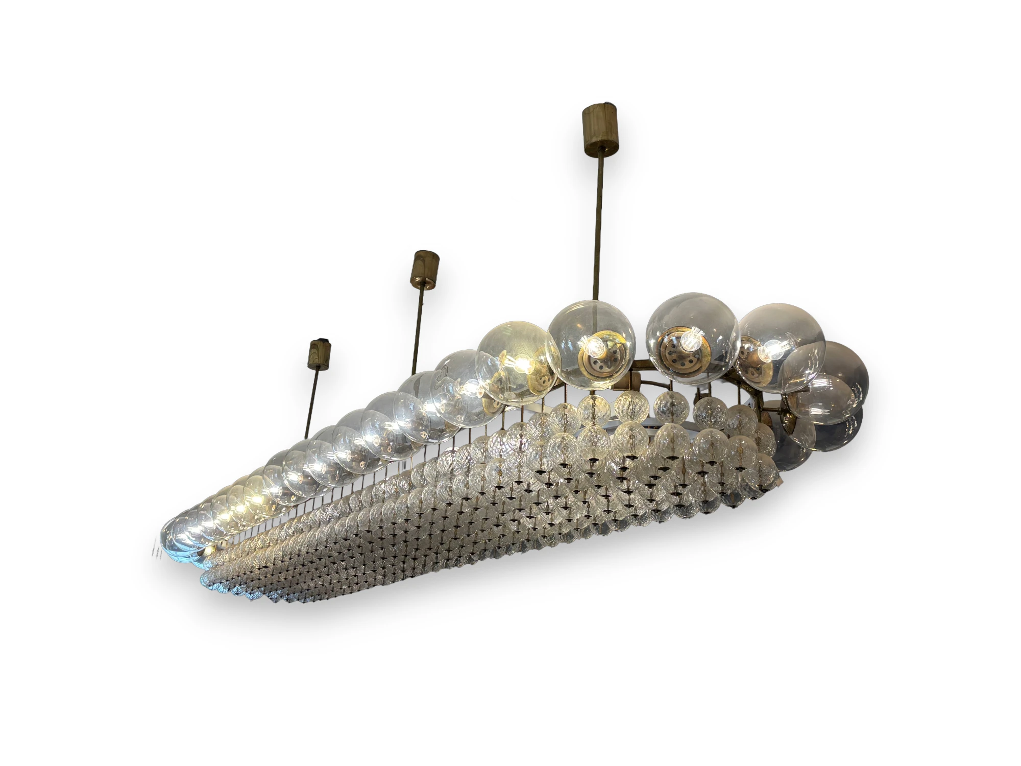 Vintage Italian Murano-Style Glass & Crystal Cascade Chandelier