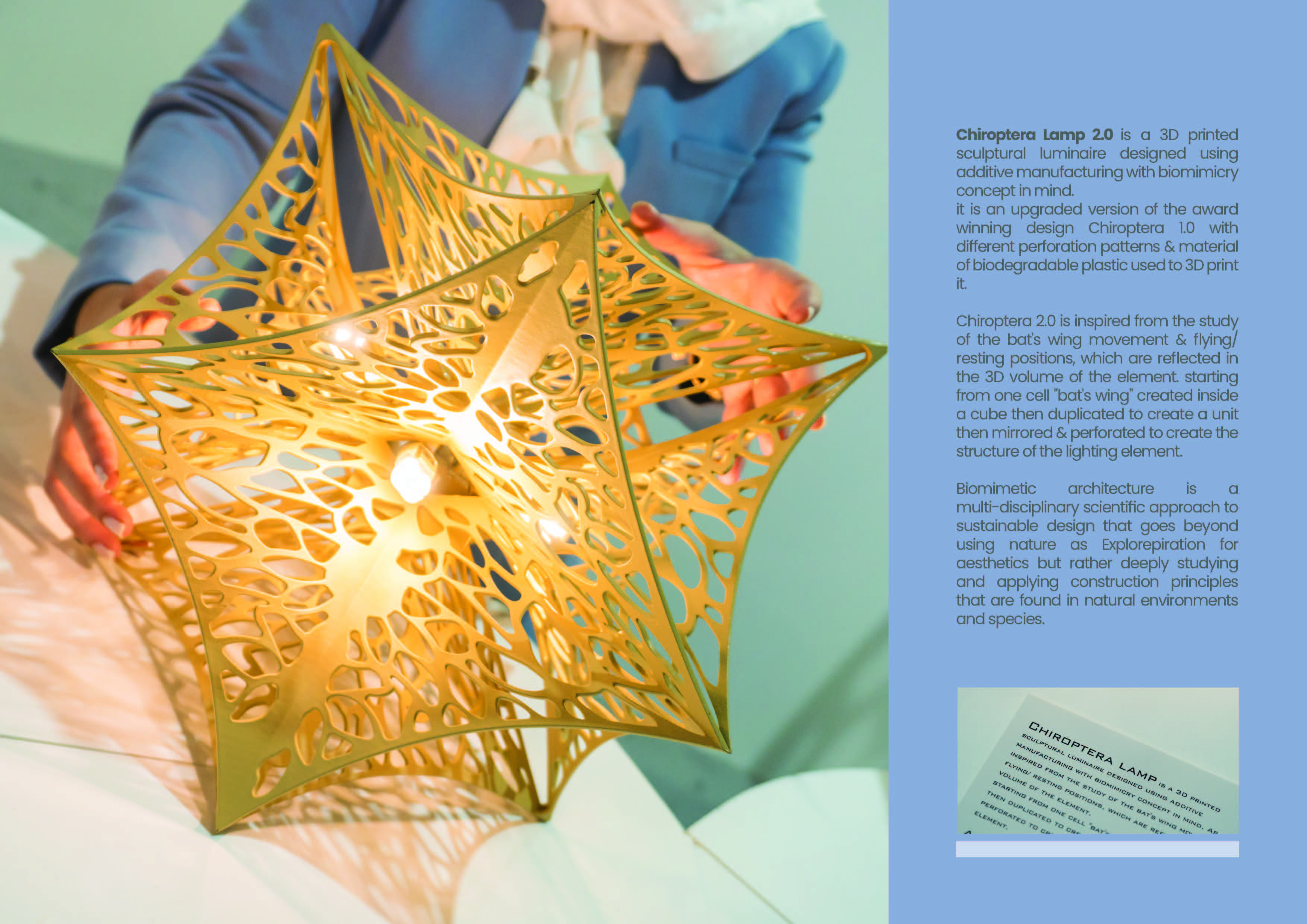Chiroptera Lamp 2.0 | Award-Winning Limited Edition Sculptural 3D-Printed Lamp thumbnail 4