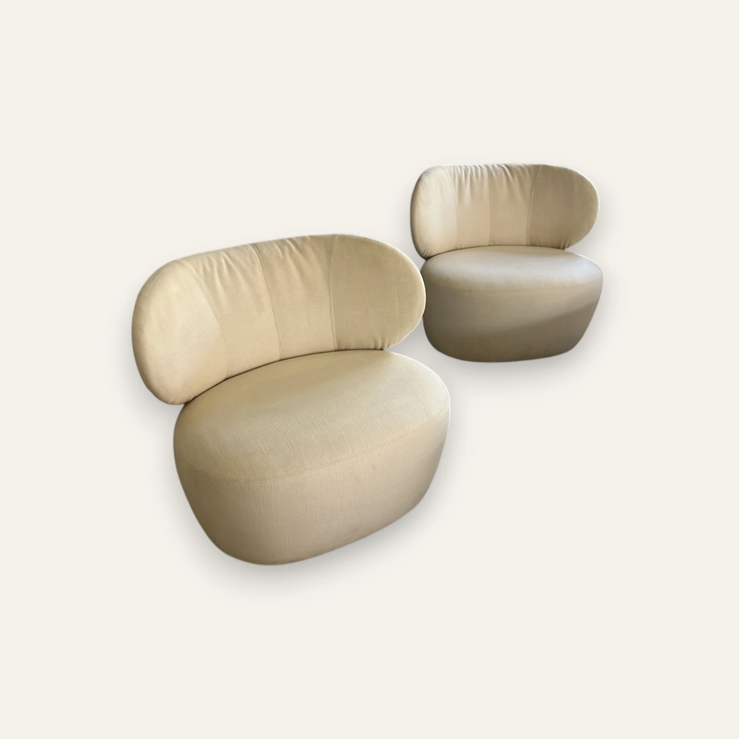 Pair of Walter Knoll Bao Armchairs by EOOS – Leather & Fabric