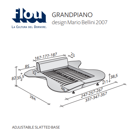 Flou “Grandpiano” Bed by Mario Bellini thumbnail 5